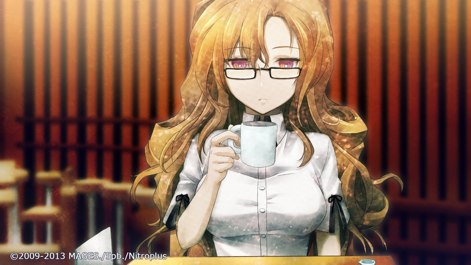 5pb., kiryu_moeka, megane, nitroplus, steins;gate, wallpaper