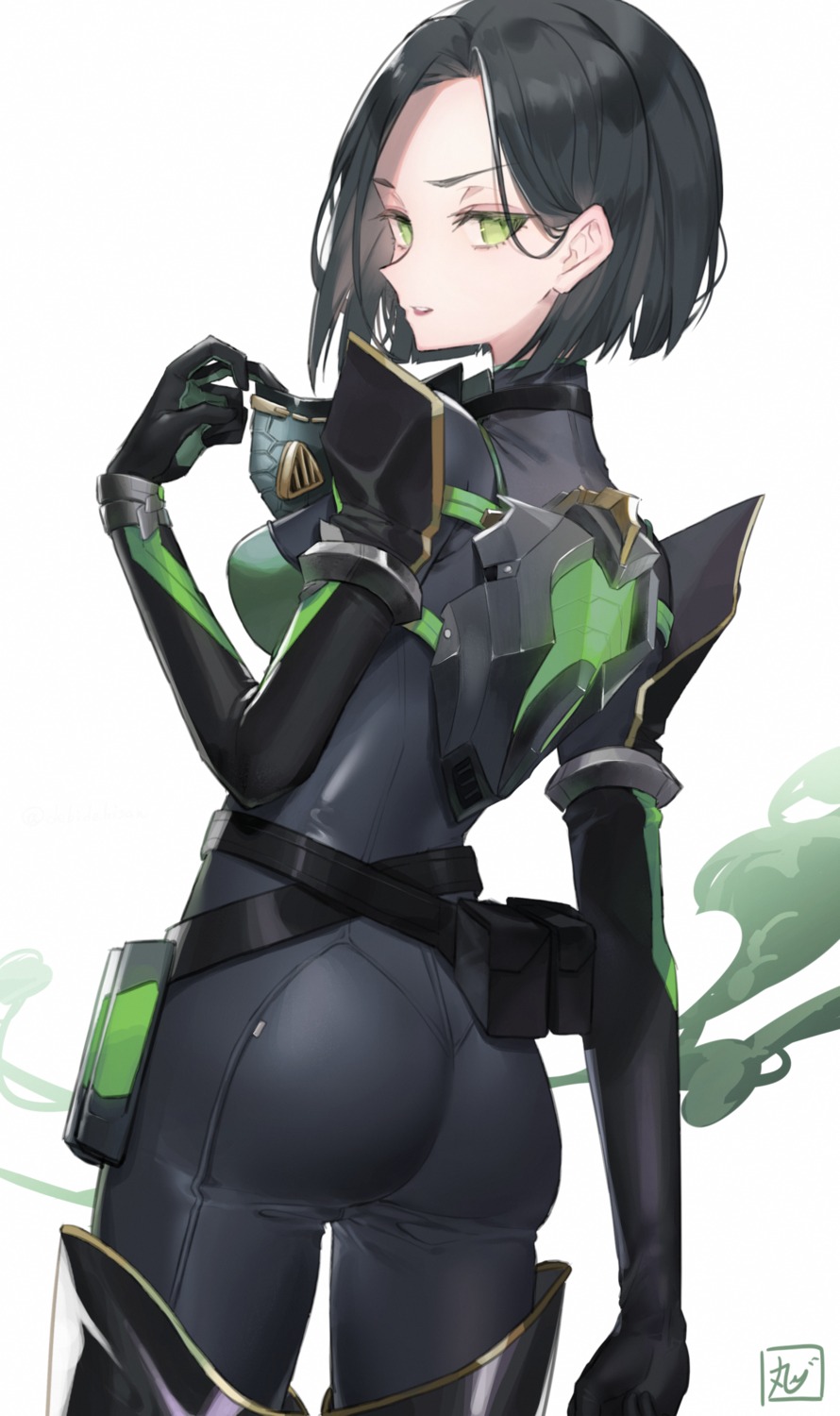 ass, bodysuit, oomori_(kswmr), valorant, viper_(valorant)