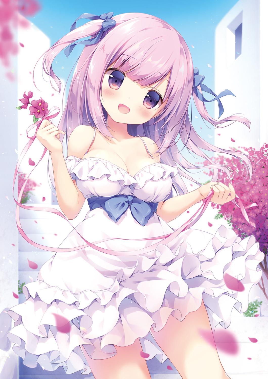 cleavage, dress, miyasaka_naco, sayaka_(canvas+garden), summer_dress