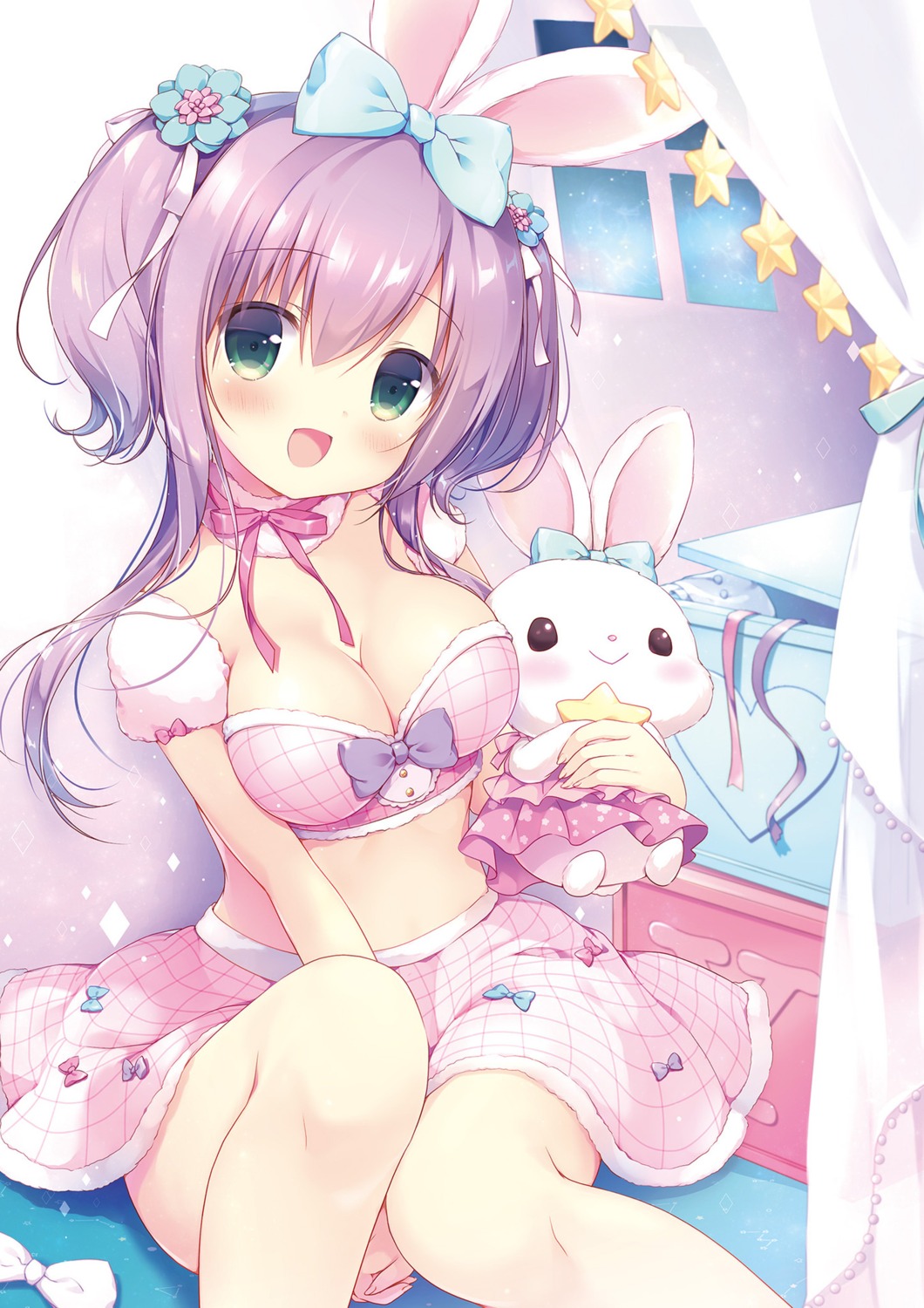 animal_ears, bunny_ears, canvas+garden, cleavage, miyasaka_naco, yuno_(canvas+garden)