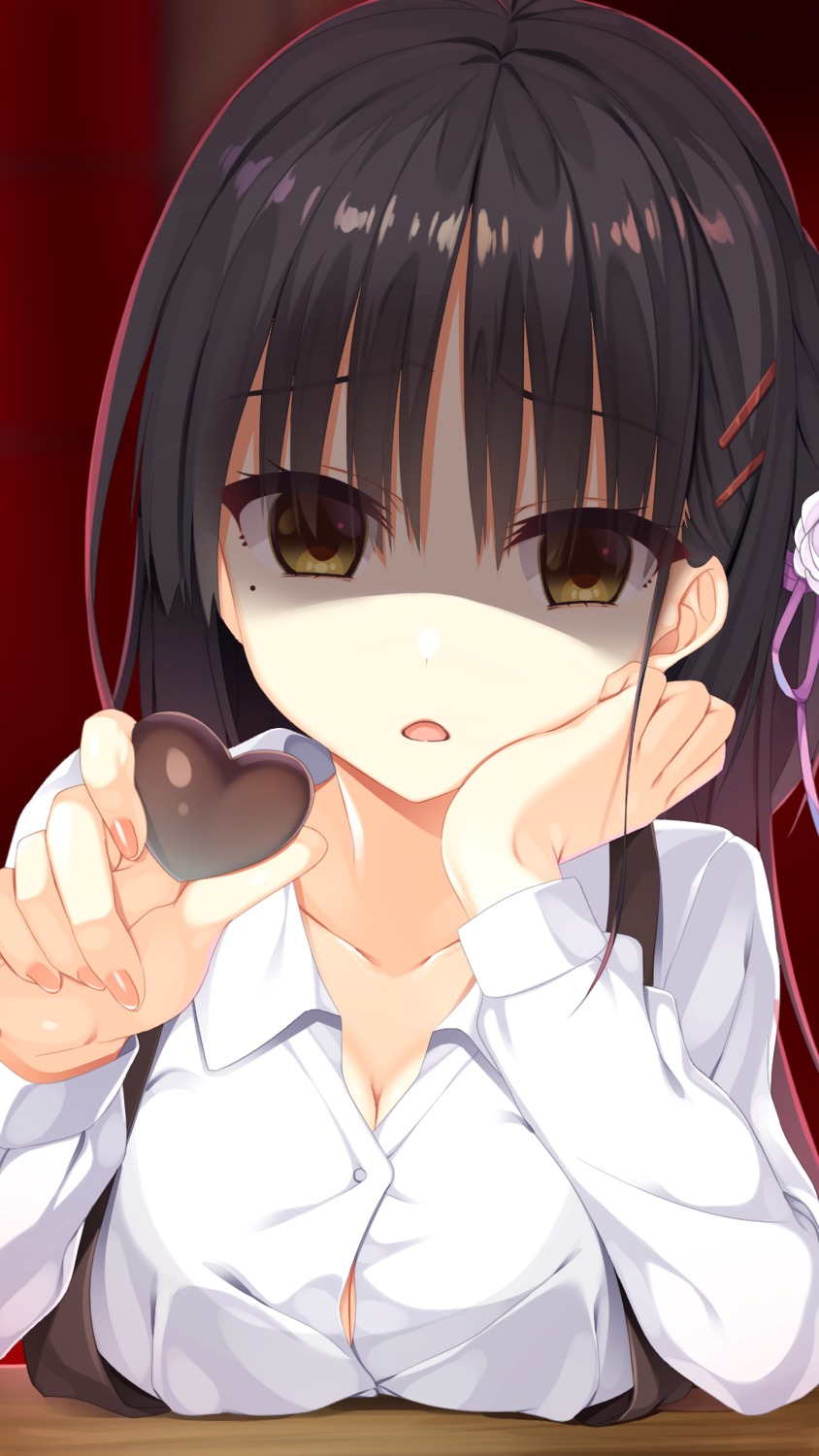 aria., cafe_stella_to_shinigami_no_chou, cleavage, dress_shirt, shiki_natsume, yandere