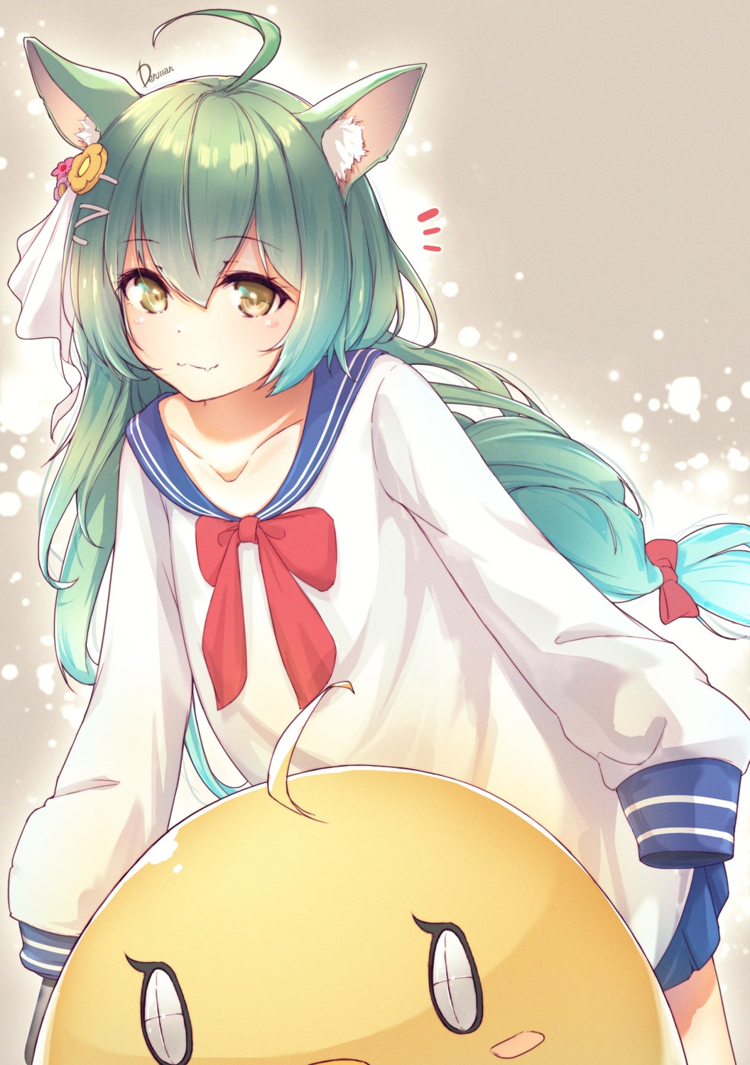 akashi_(azur_lane), animal_ears, azur_lane, dermar, manjuu_(azur_lane), seifuku