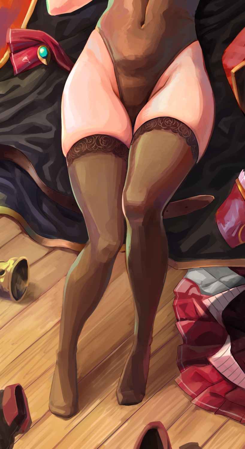 dalcom, hololive, houshou_marine, leotard, thighhighs