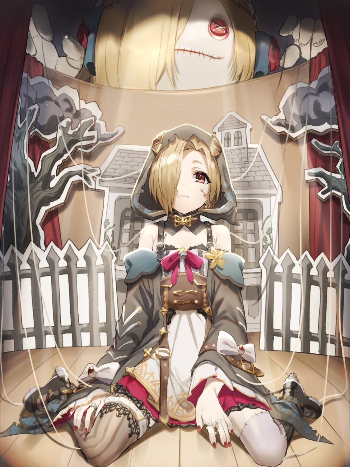 applepie_(12711019), dress, garter, heels, shirasaka_koume, the_idolm@ster, the_idolm@ster_cinderella_girls, thighhighs