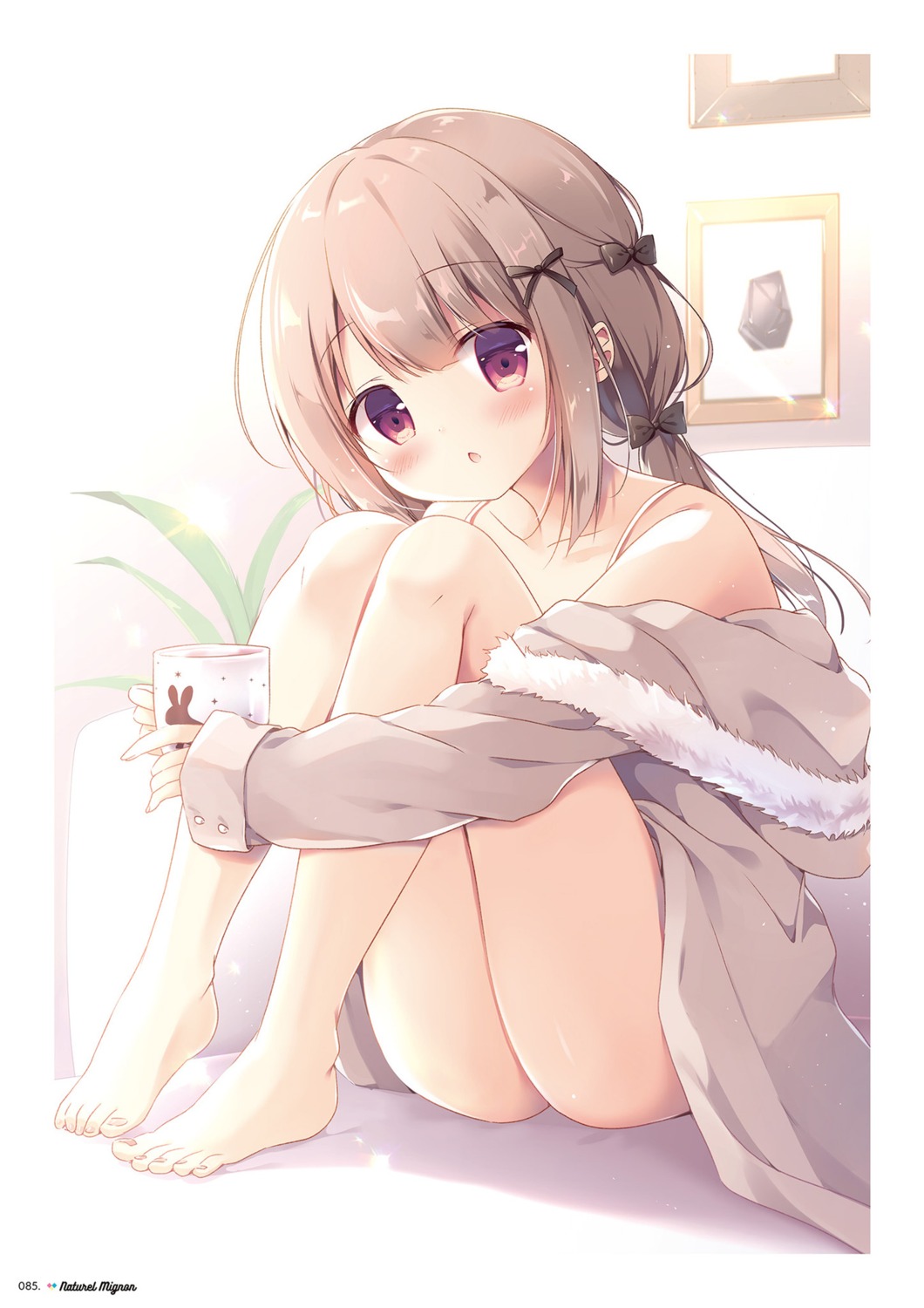 bra, mana_(canvas+garden), miyasaka_naco, open_shirt, pajama