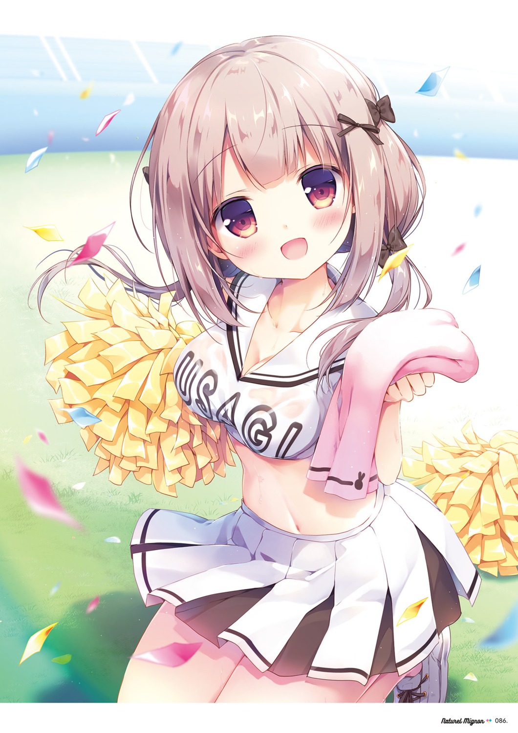 cheerleader, cleavage, mana_(canvas+garden), miyasaka_naco, see_through, wet, wet_clothes