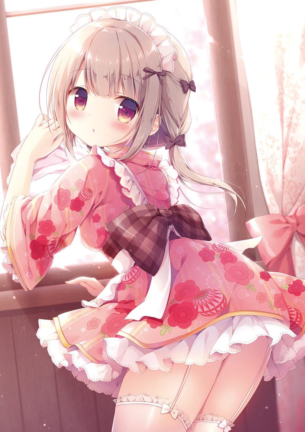 maid, mana_(canvas+garden), miyasaka_naco, stockings, thighhighs, wa_maid