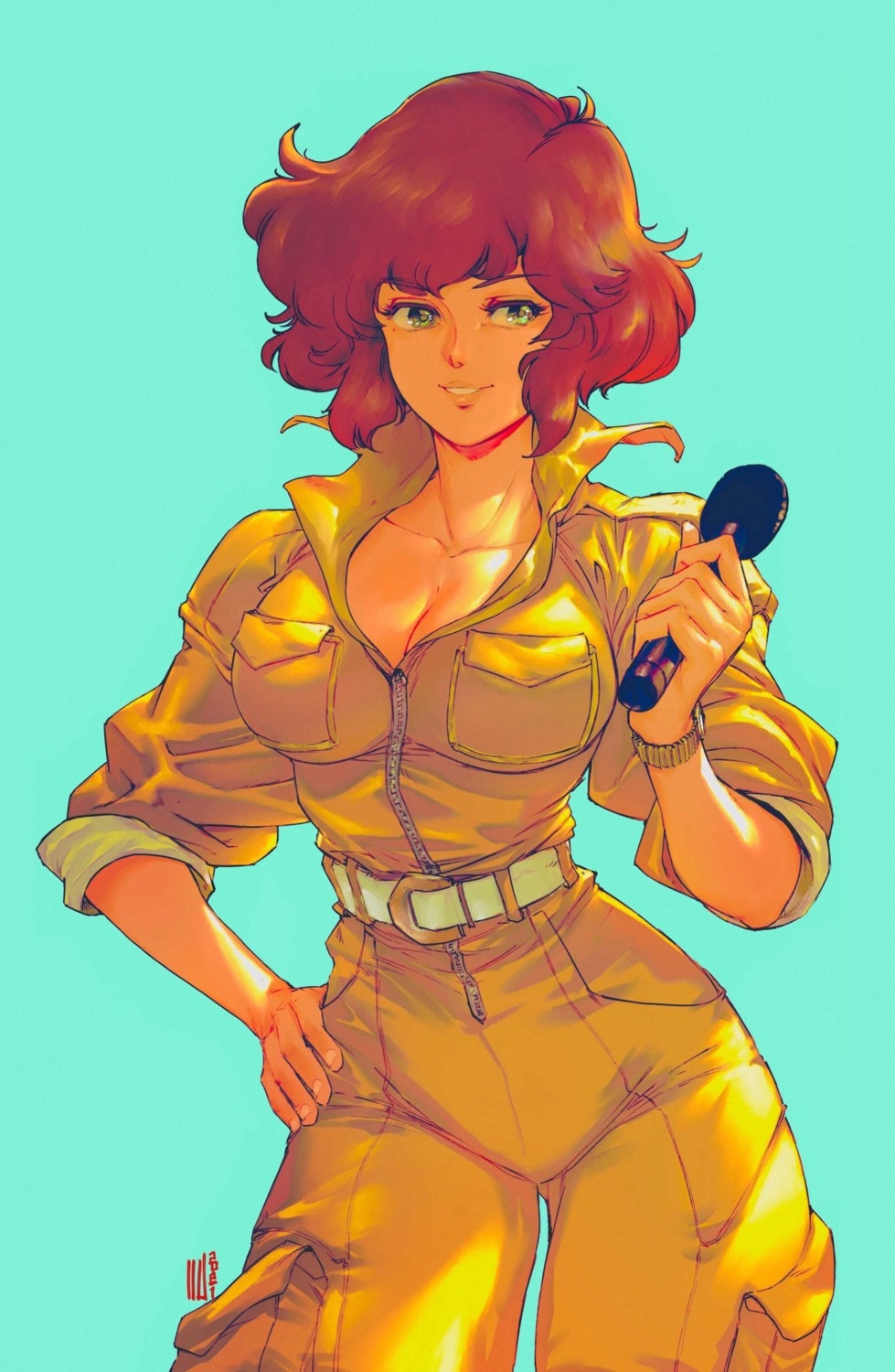 april_o'neil, bodysuit, cleavage, david_liu, teenage_mutant_ninja_turtles