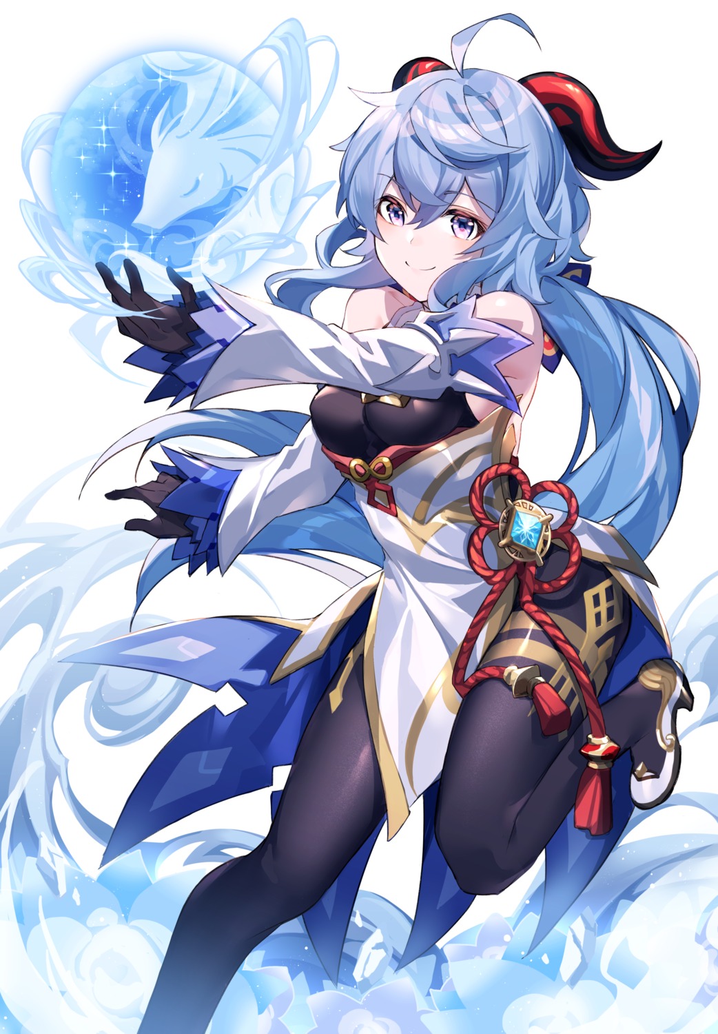 asian_clothes, ganyu, genshin_impact, heels, hizuki_miya, horns