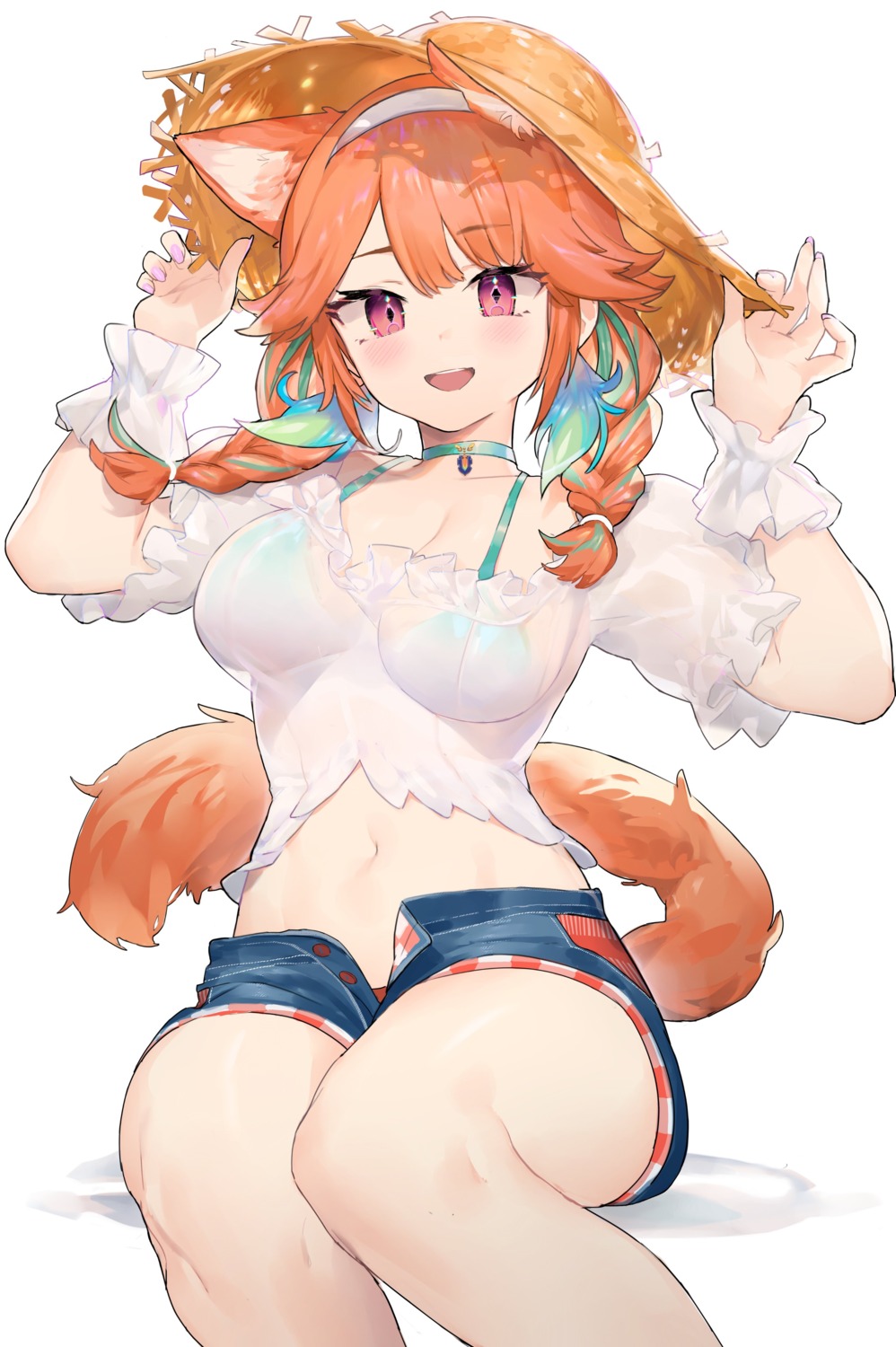 animal_ears, bikini_top, hololive, hololive_english, nekomimi, neonbeat, see_through, swimsuits