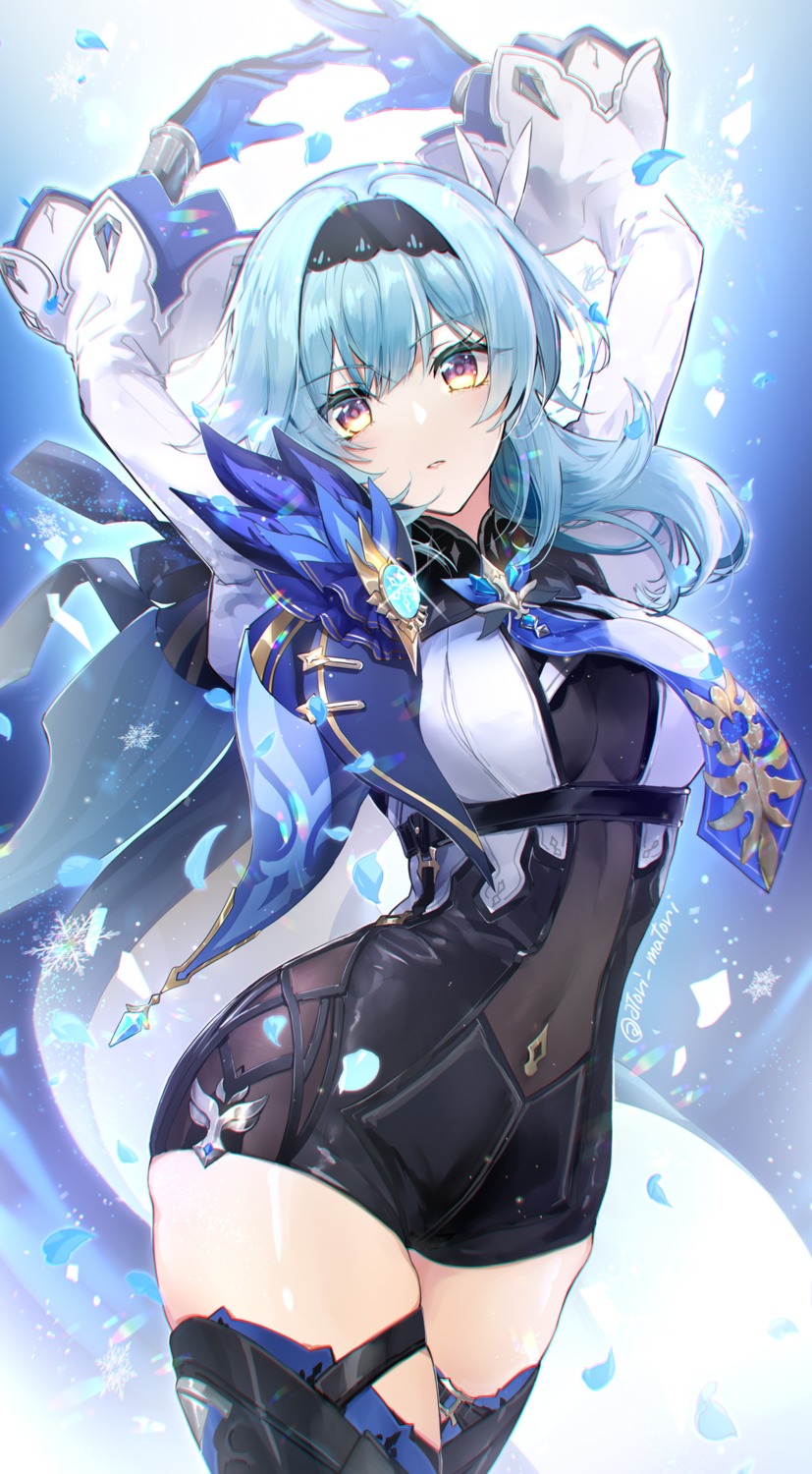eula, garter, genshin_impact, matori_(penguin_batake), thighhighs