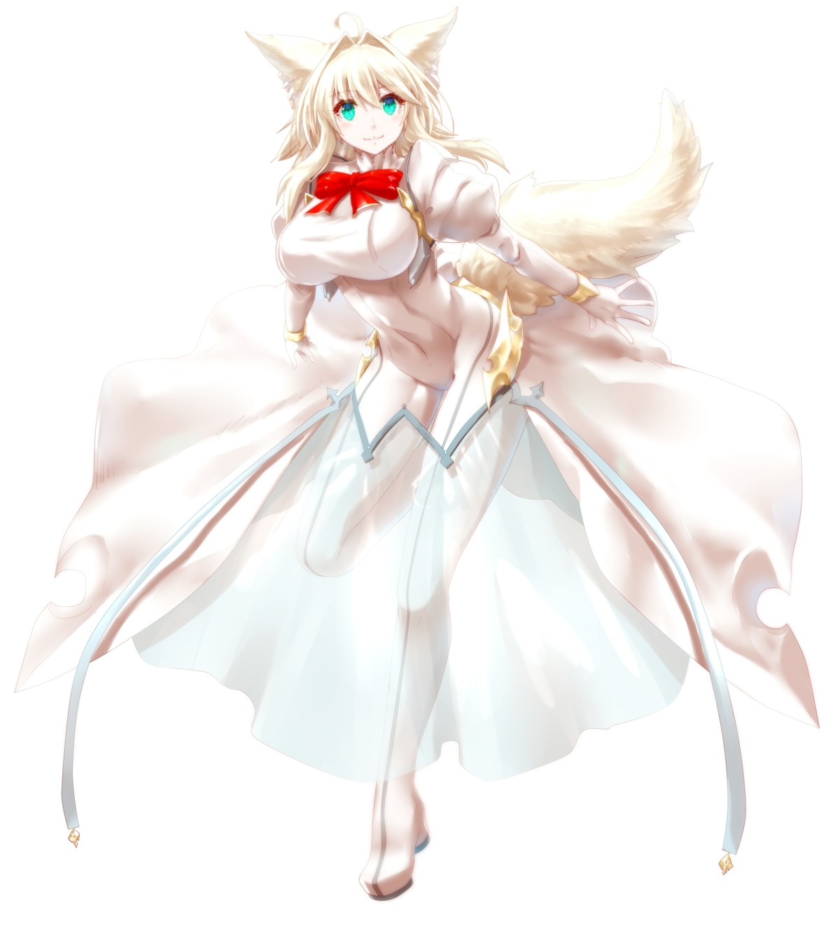 animal_ears, bodysuit, kitsune, minarai_tenna, narulala, tail