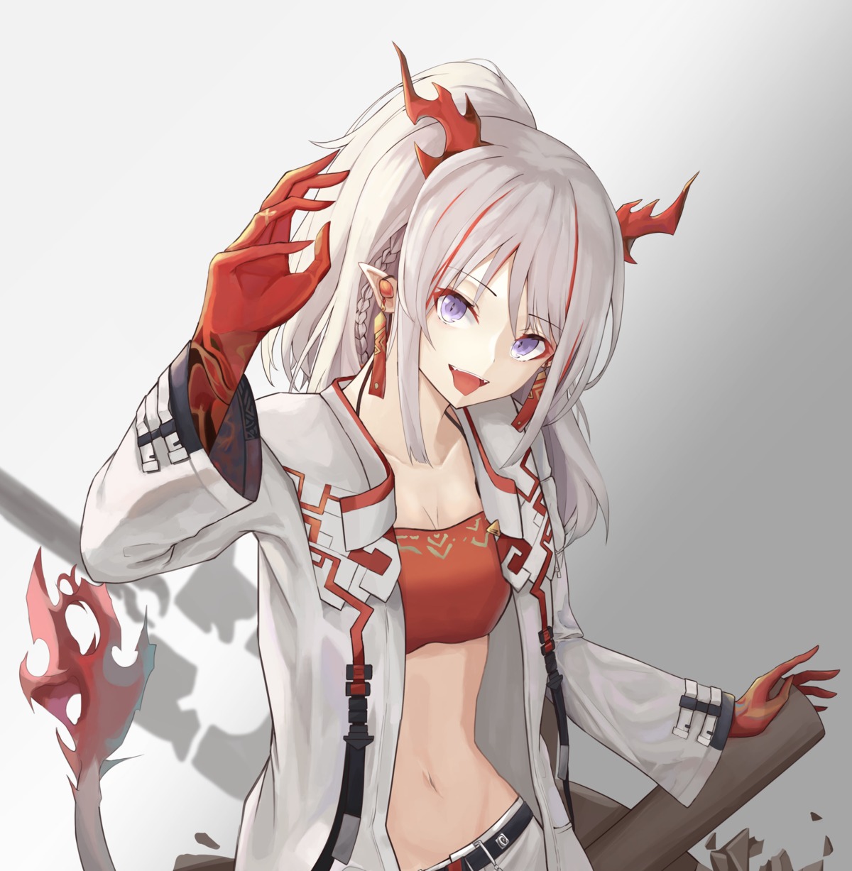 arknights, horns, nian_(arknights), pointy_ears, randomcatbox, tail