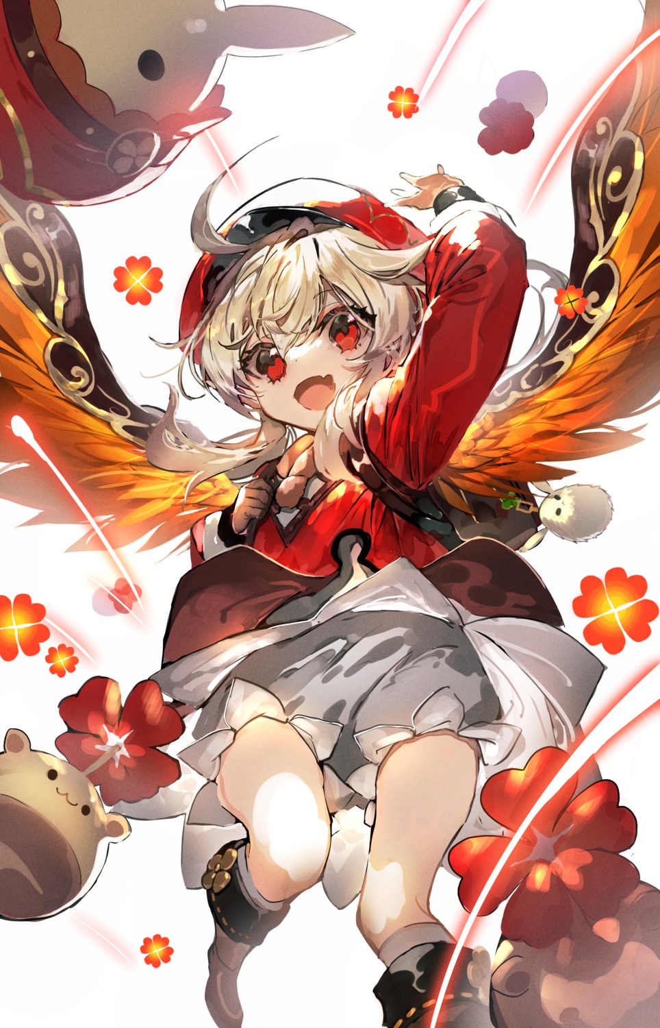 bloomers, genshin_impact, klee, mura_karuki, skirt_lift, wings