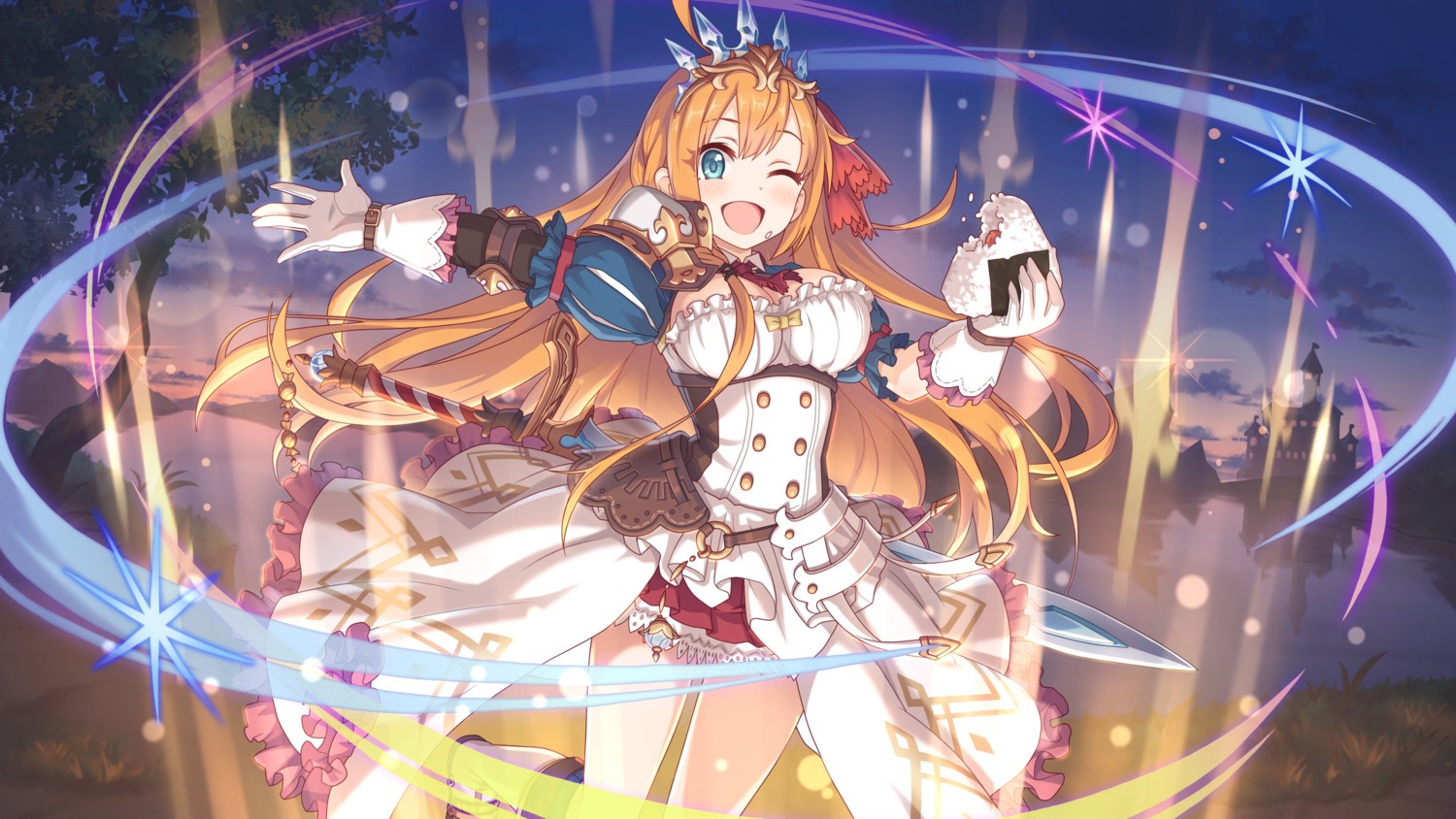 armor, cleavage, cygames, heels, pecorine, princess_connect!, princess_connect!_re:dive, sword