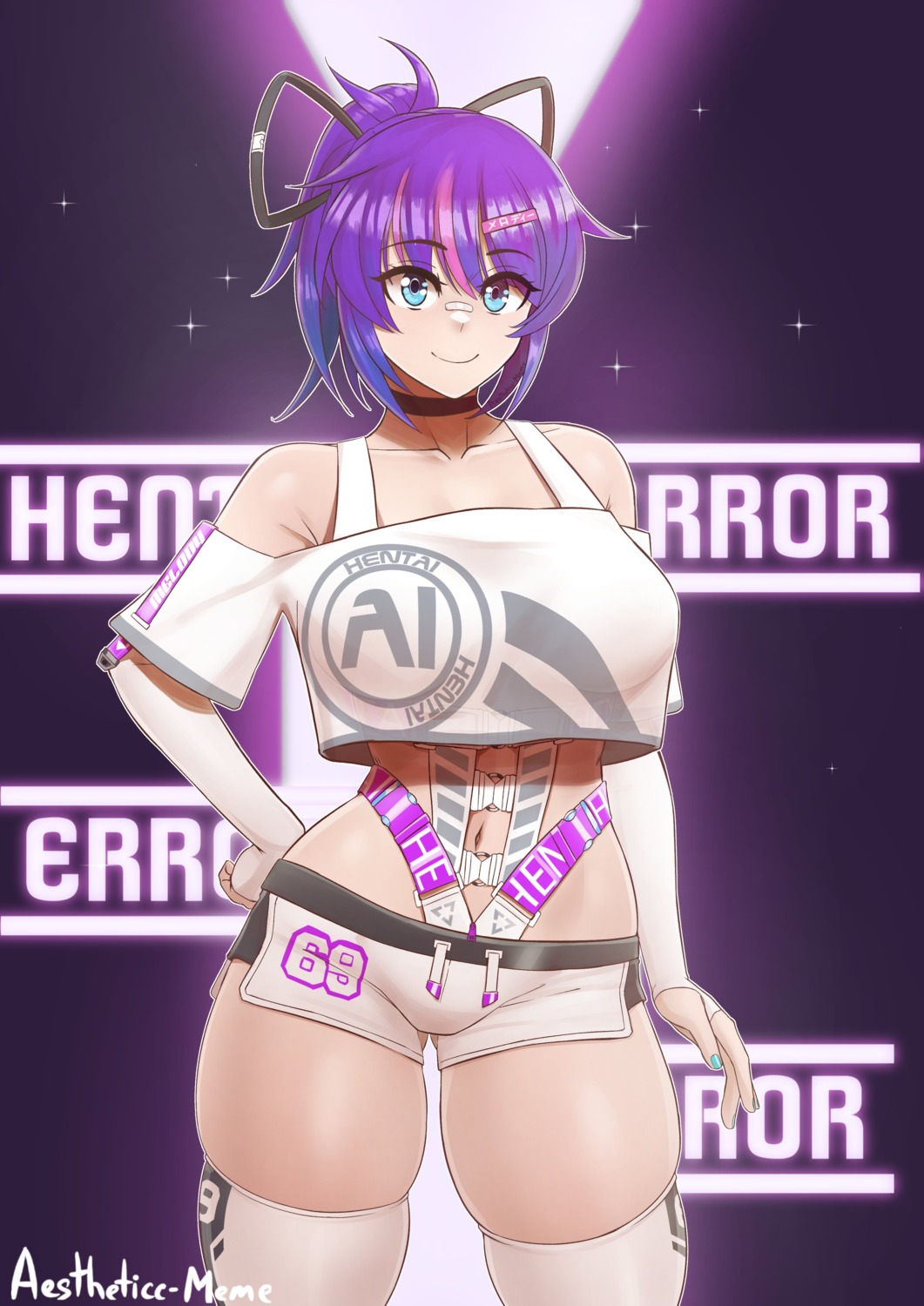 aestheticc-meme, bandaid, melody_(projektmelody), thighhighs, vshojo
