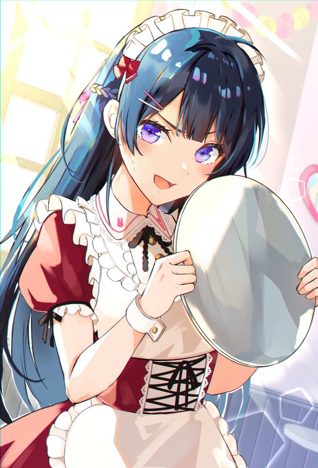 goroo_(eneosu), maid, nijisanji, tsukino_mito, waitress