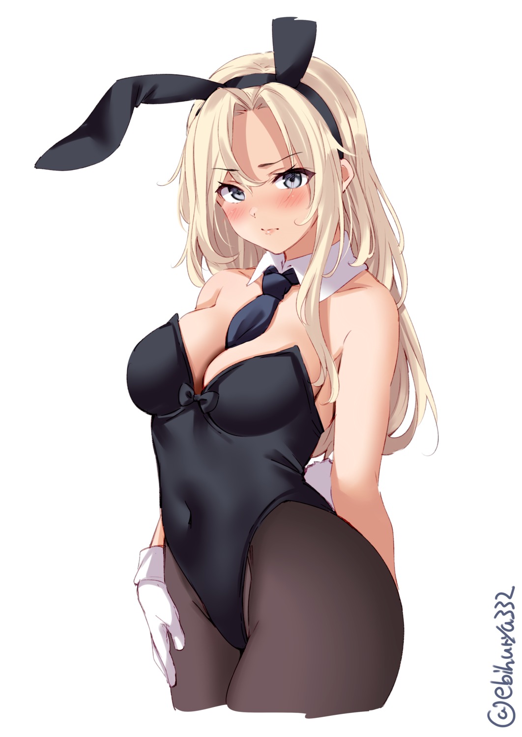 animal_ears, bunny_ears, bunny_girl, ebifurya, hornet_(kancolle), kantai_collection, no_bra, pantyhose, tail