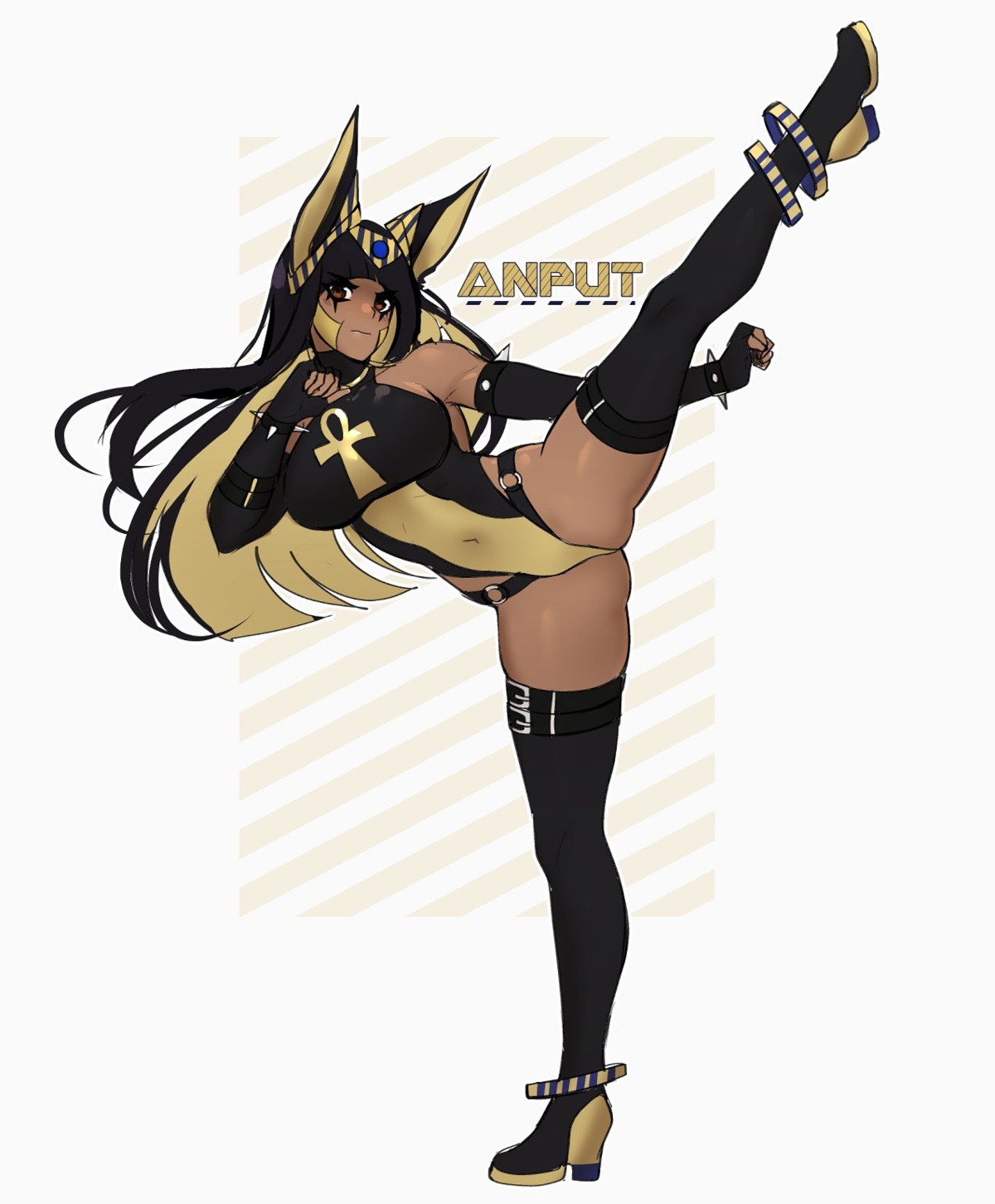 animal_ears, anput, blaade, leotard, thighhighs