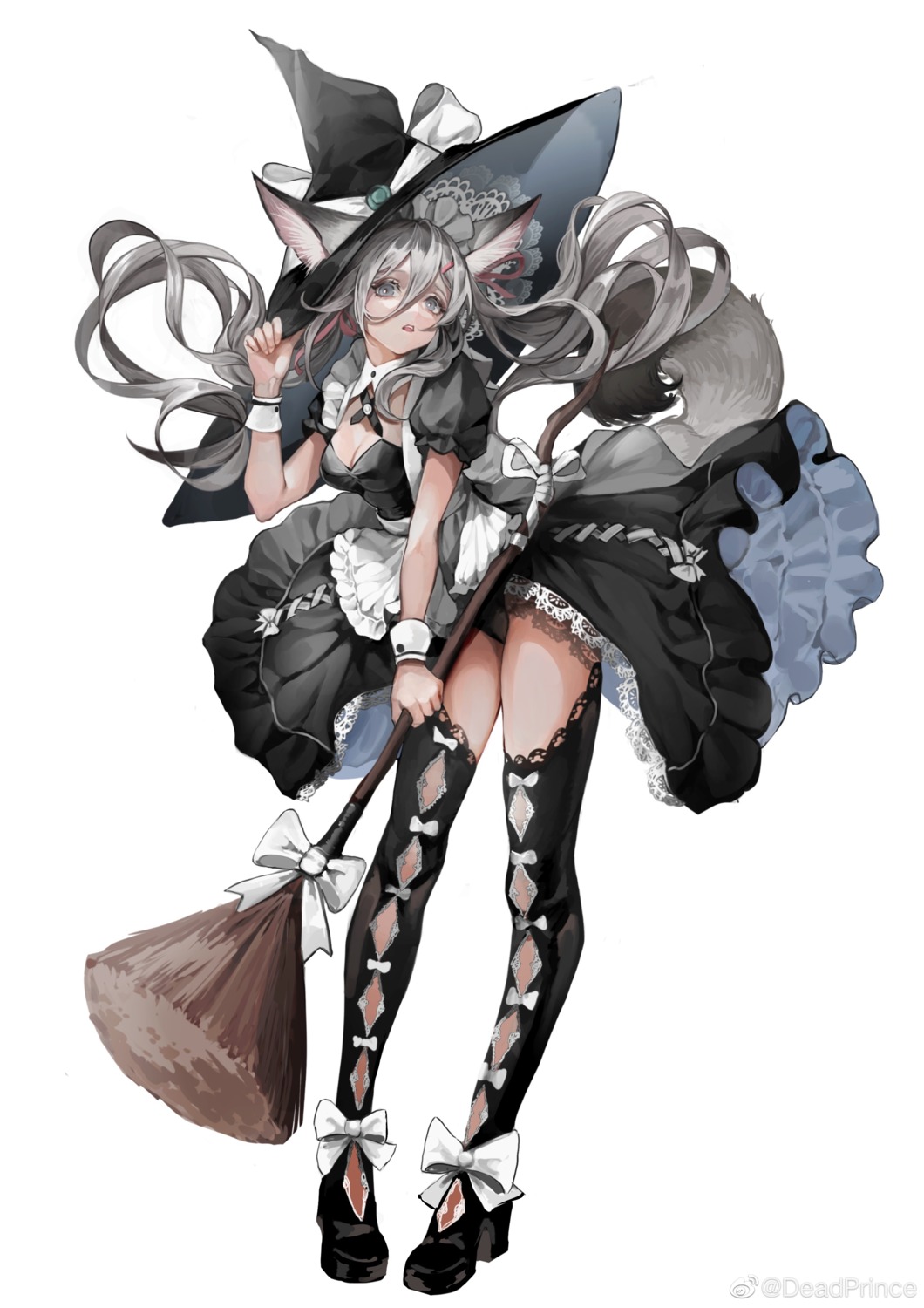 animal_ears, deadprince, heels, maid, nekomimi, pantsu, skirt_lift, tail