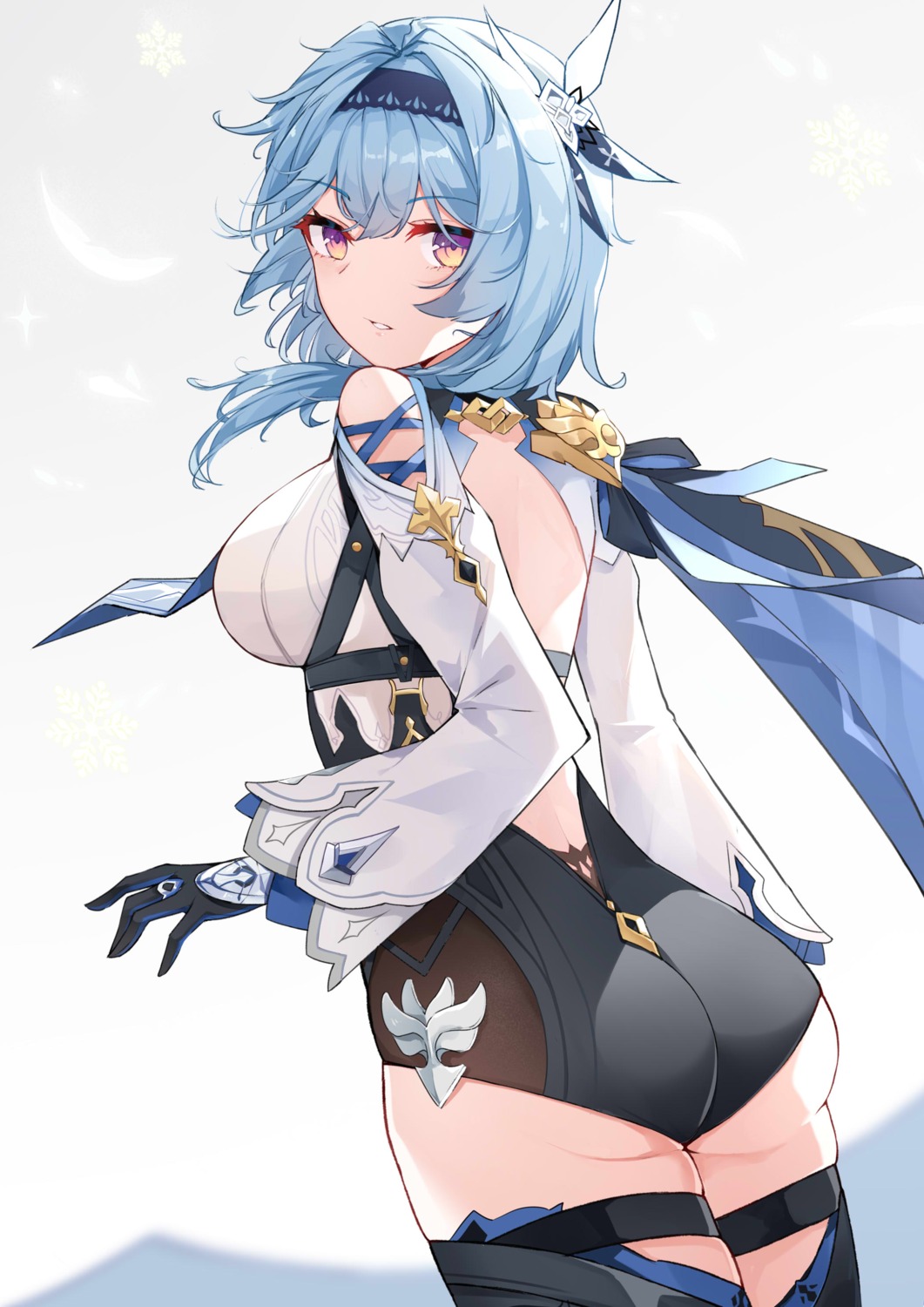 ass, bantian_yindang, eula, garter, genshin_impact, no_bra, thighhighs