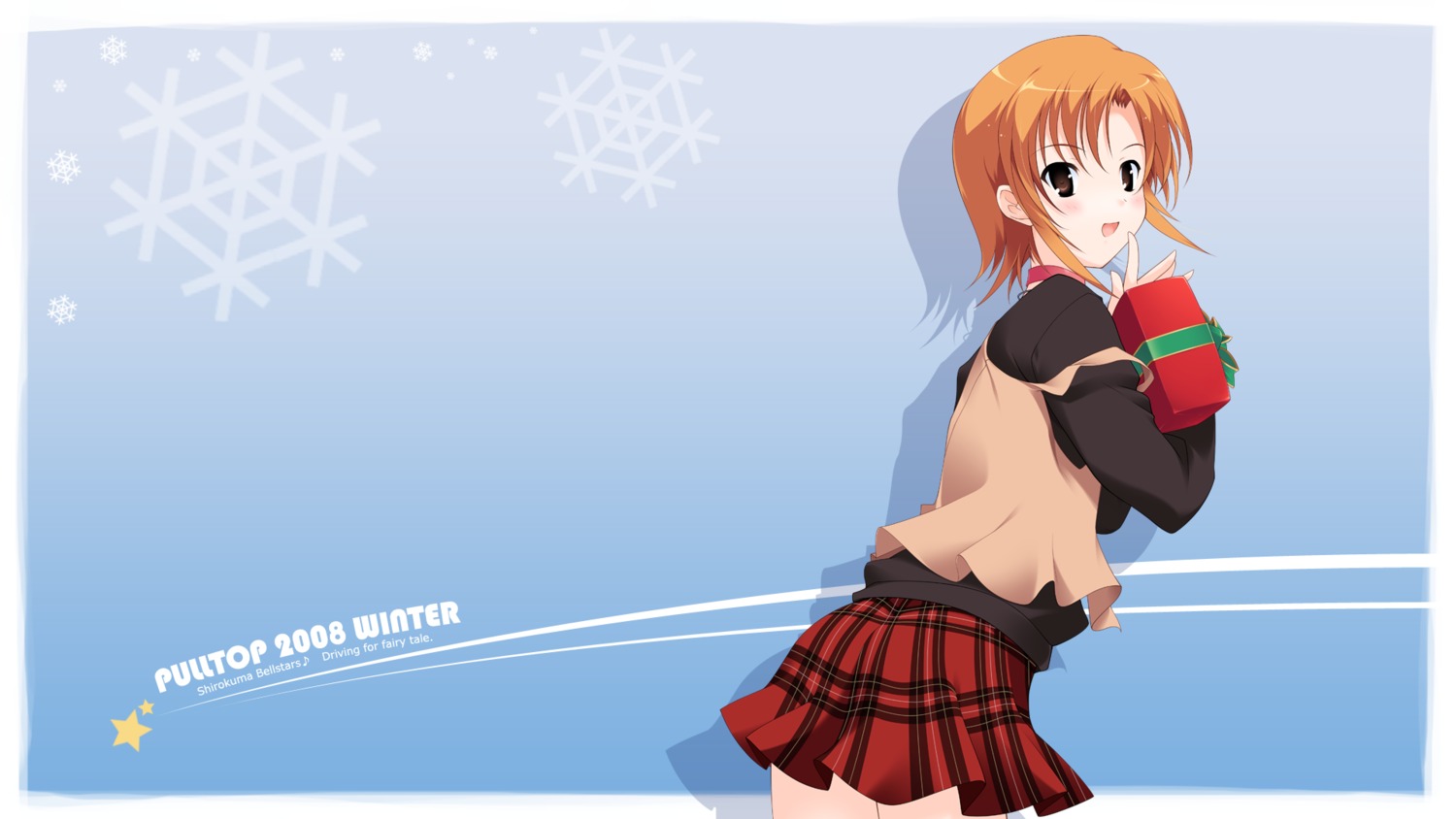 fujiwara_warawara, shirokuma_bellstars, wallpaper, waniguchi_kirara