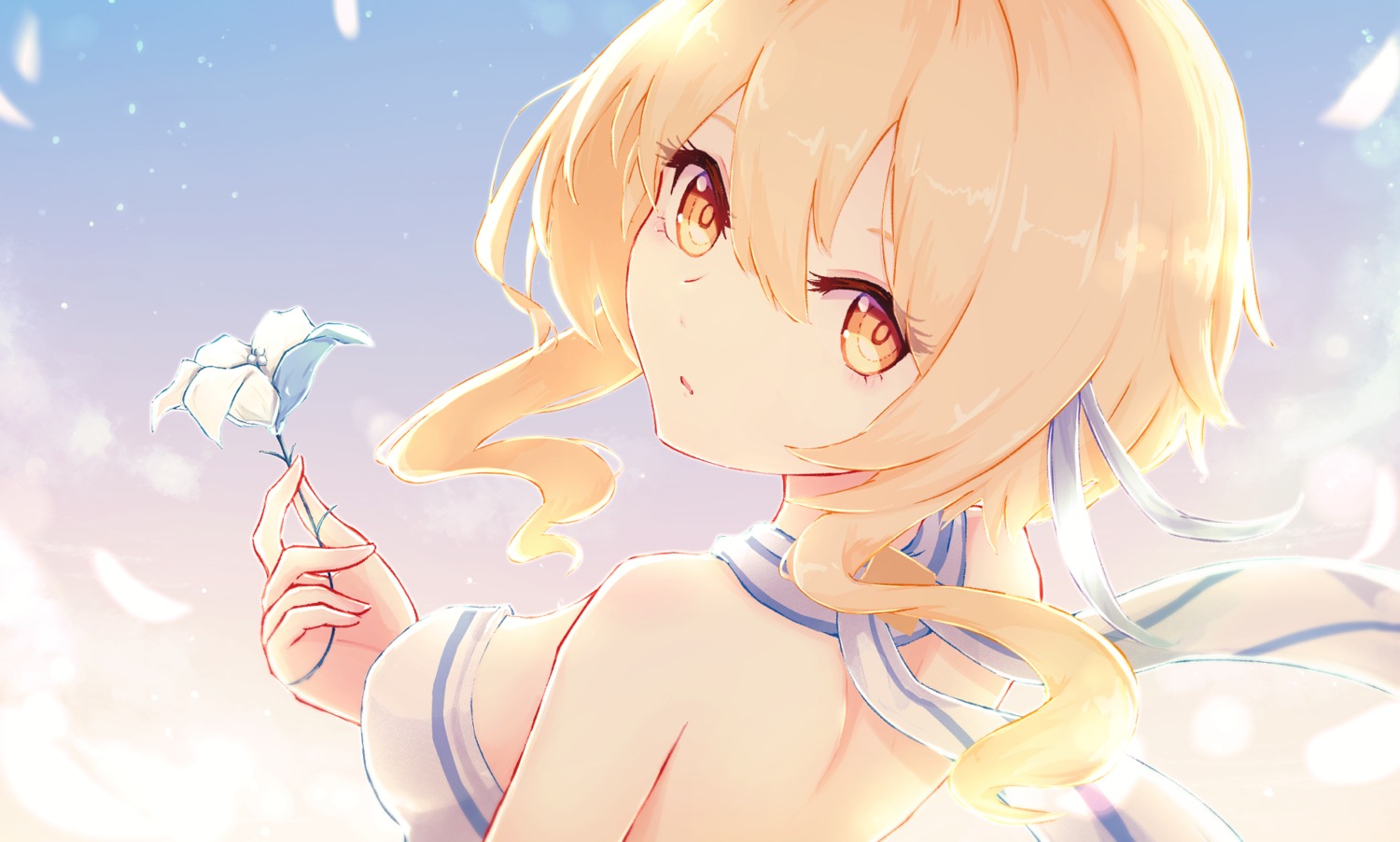 genshin_impact, lumine, no_bra, reizouko