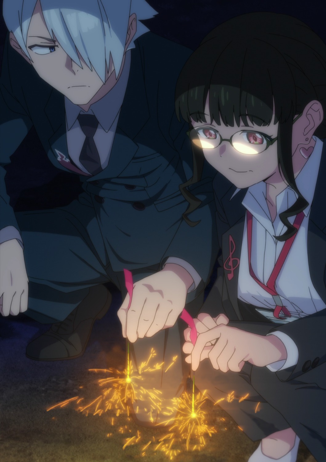 anoshiras_ii, anti_(ssss.gridman), business_suit, cap, gridman_universe, megane, ssss.dynazenon, ssss.gridman