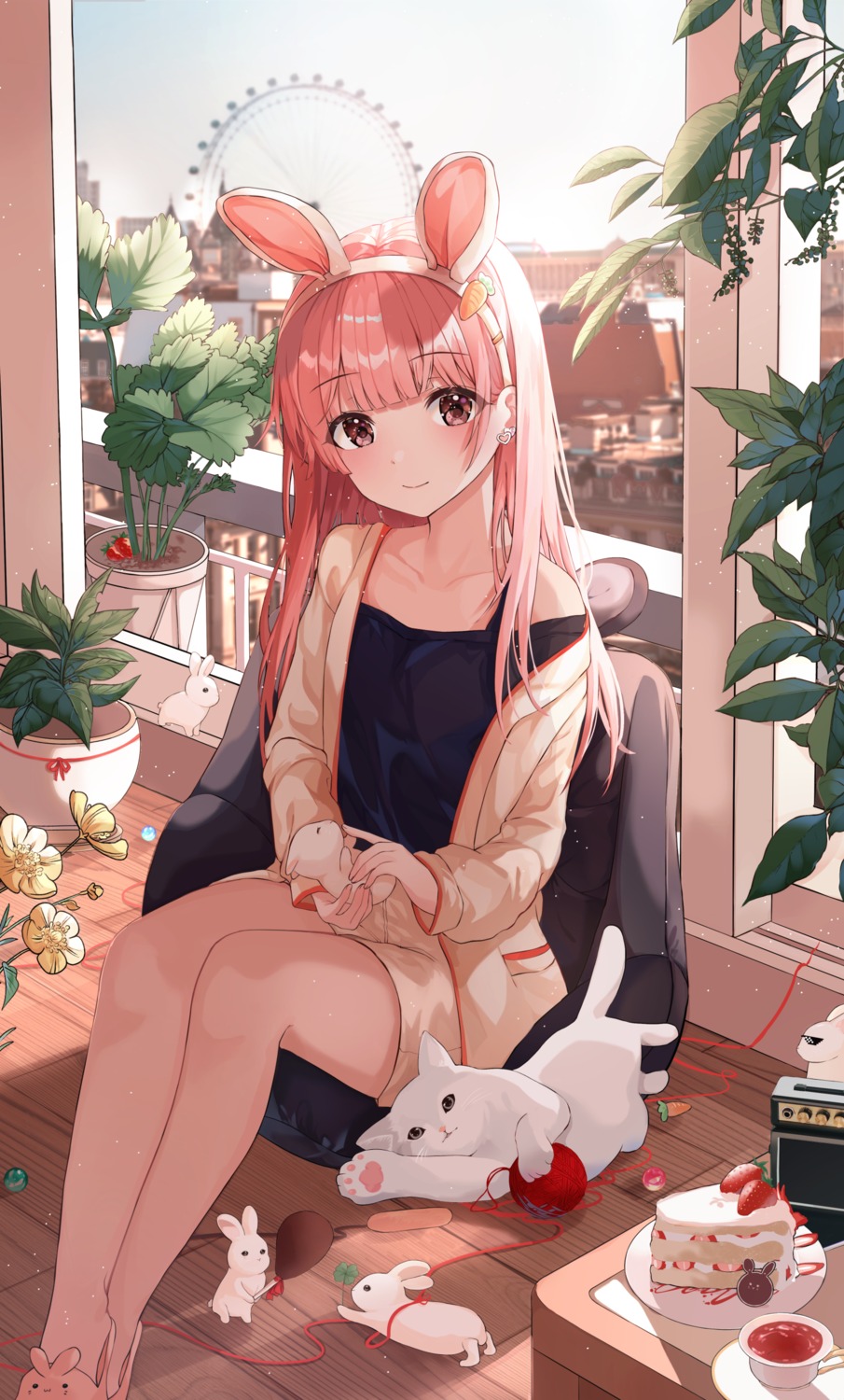 animal_ears, bunny_ears, nanna_(heyj2888), neko