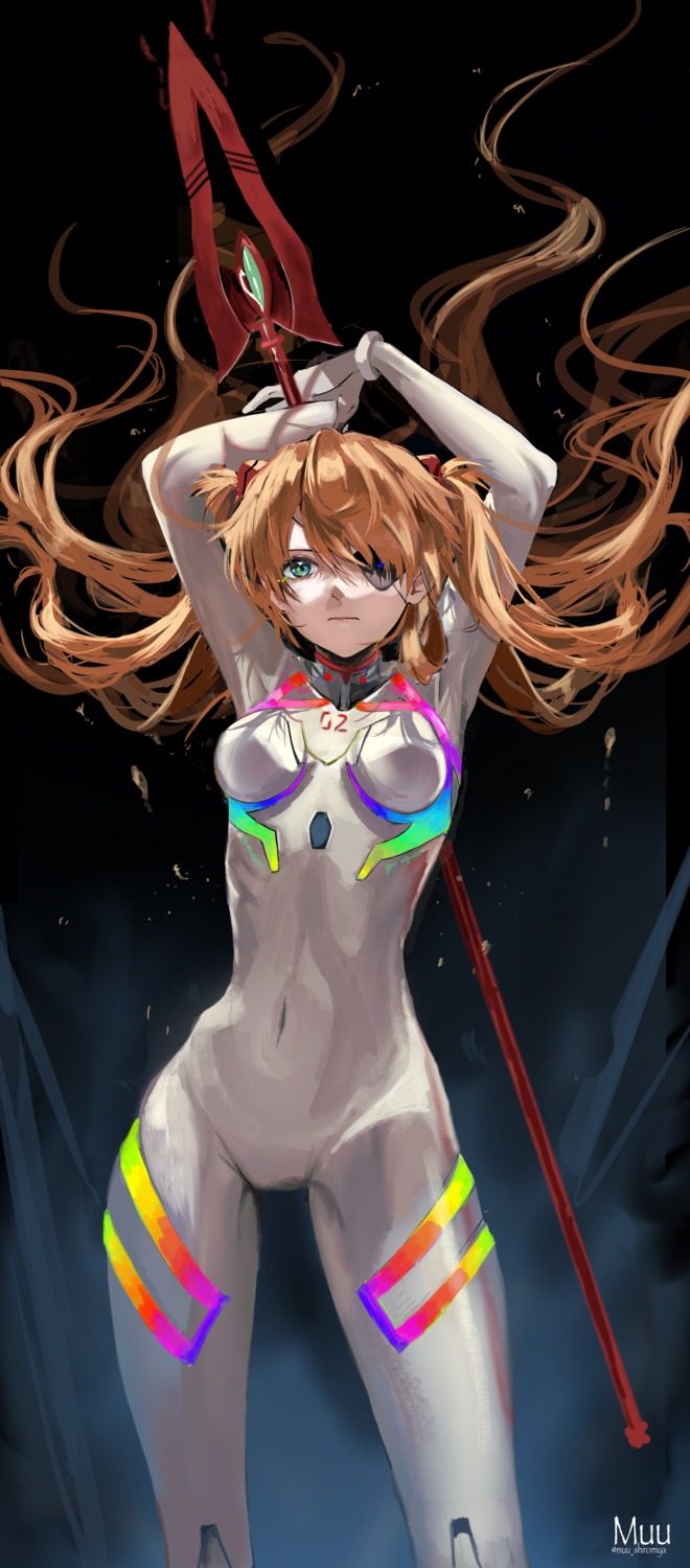 bodysuit, eyepatch, muu_(muu_shiromiya), neon_genesis_evangelion, souryuu_asuka_langley, weapon