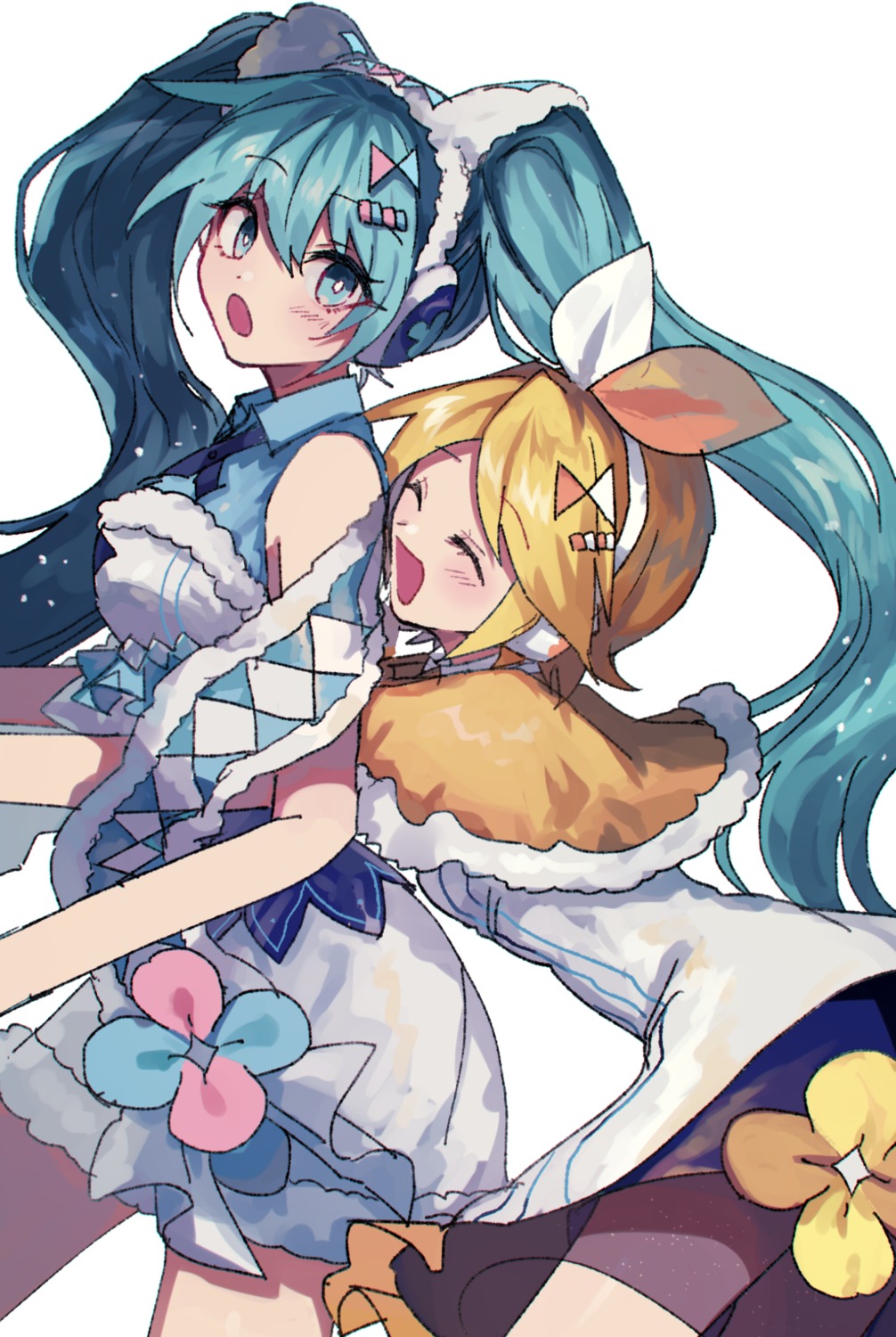 danjou_sora, hatsune_miku, headphones, kagamine_rin, magical_mirai, see_through, vocaloid