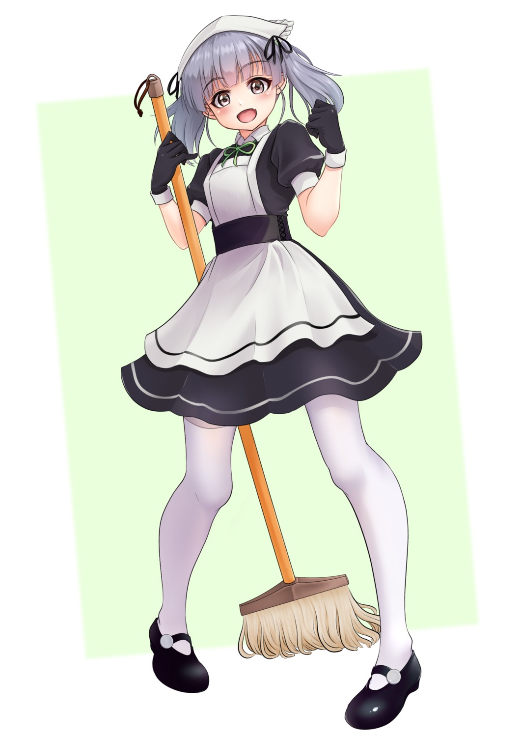 kantai_collection, maid, makura_(user_jpmm5733), ooshio_(kancolle), pantyhose