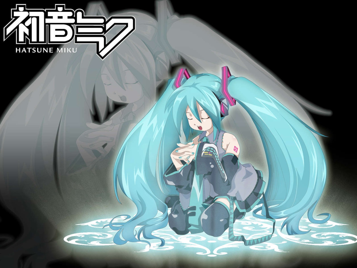 hatsune_miku, swd, thighhighs, vocaloid, wallpaper