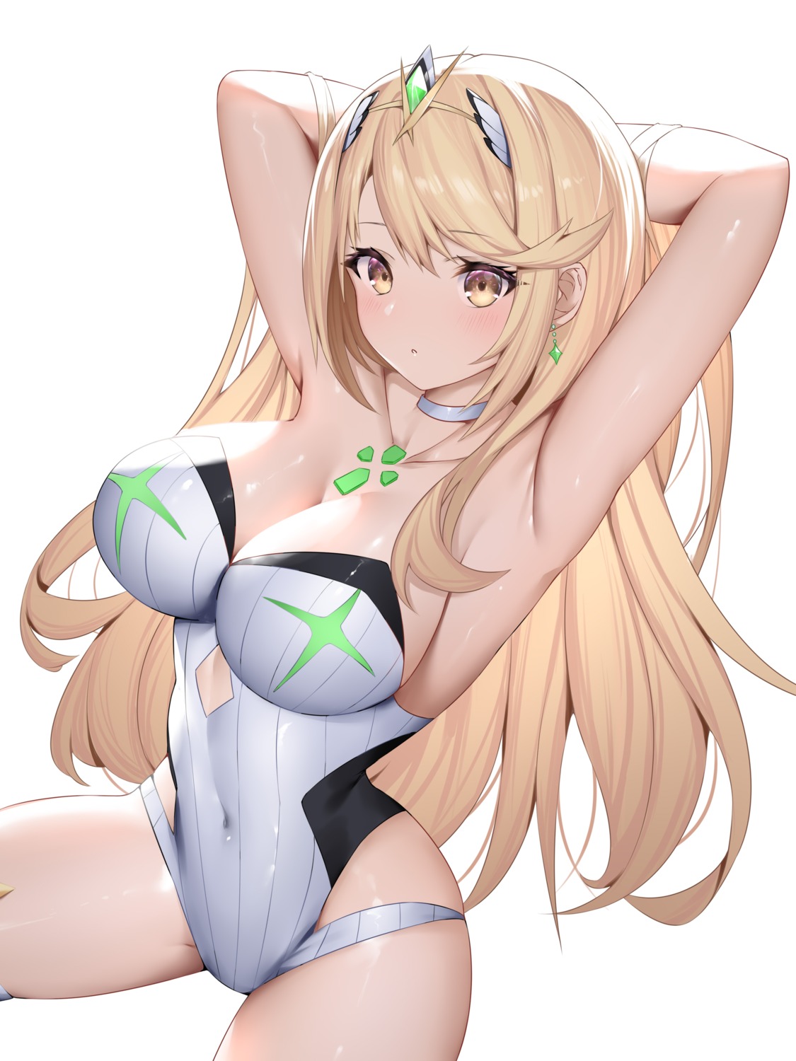 cleavage, hikari_(xenoblade_2), roi_(liu_tian), swimsuits, xenoblade_(series), xenoblade_2, xenosaga