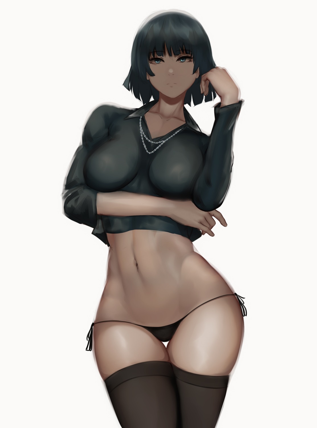 fubuki_(one_punch_man), one_punch_man, pantsu, string_panties, thighhighs, zaki_(zaki_btw)