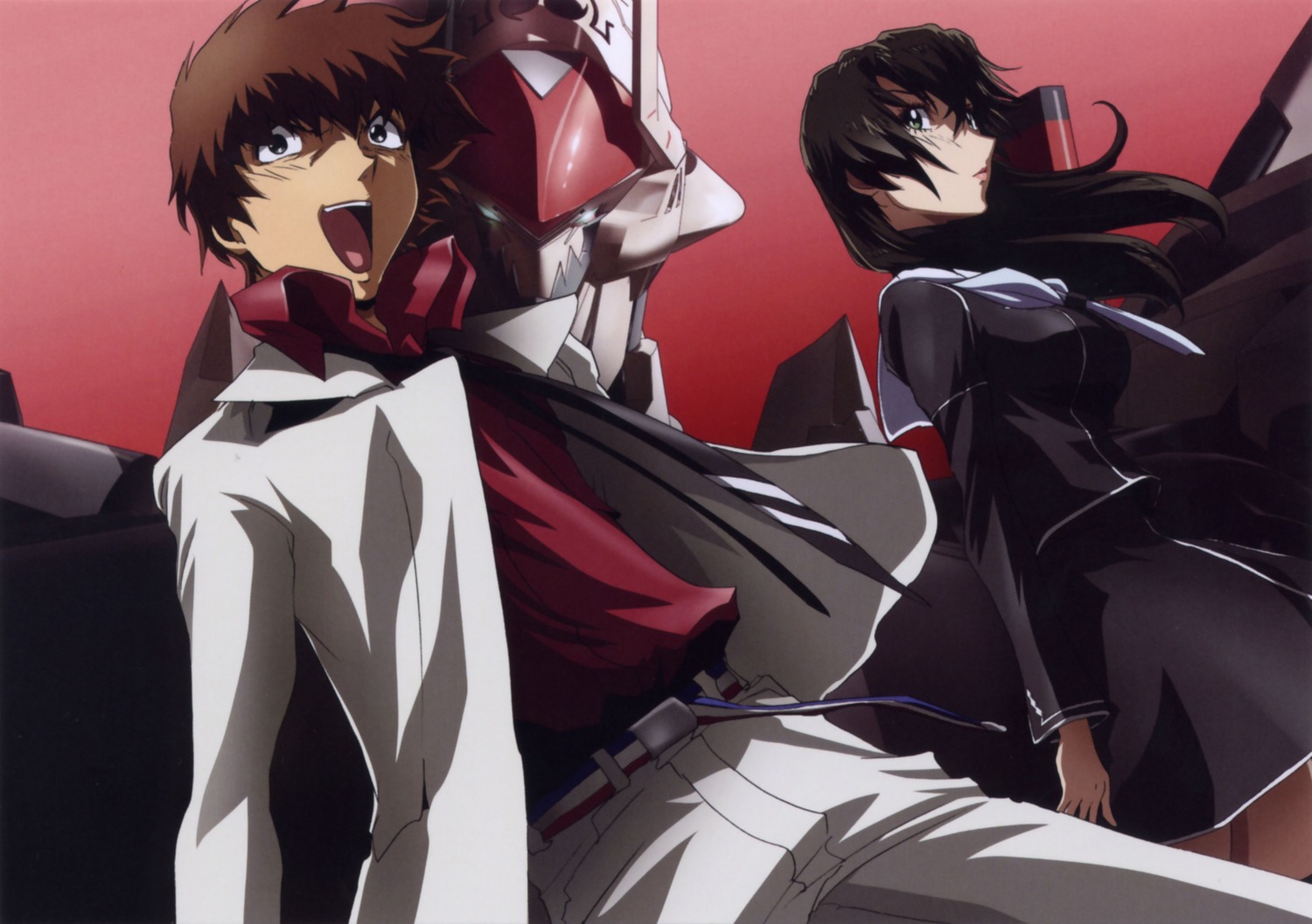 business_suit, hayase_kouichi, hirai_hisashi, kizaki_emi, kurogane_no_linebarrels, mecha