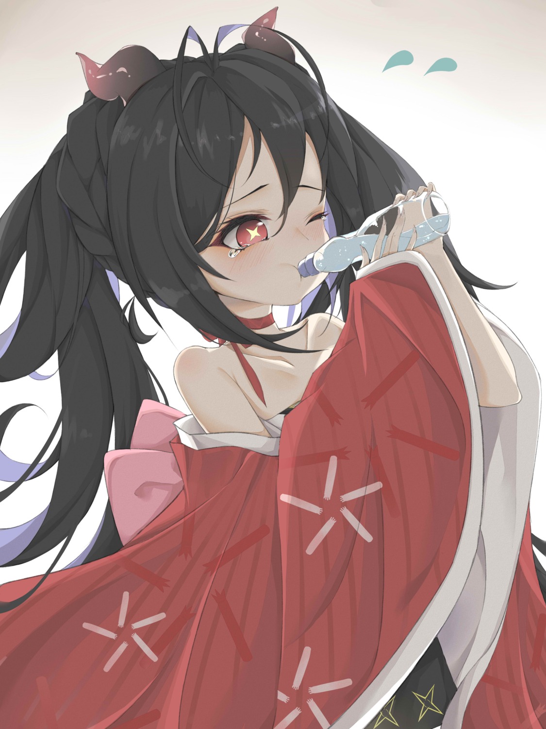 azur_lane, horns, i-168_(azur_lane), japanese_clothes, kinakomochi_(kinako_12547)