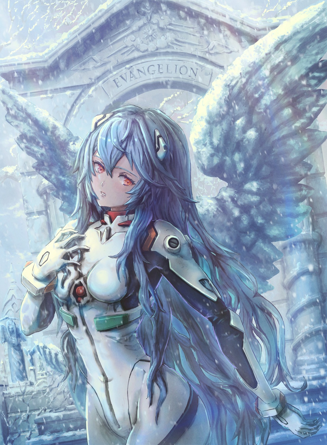 angel, ayanami_rei, bodysuit, mitsu_plus, neon_genesis_evangelion, wings