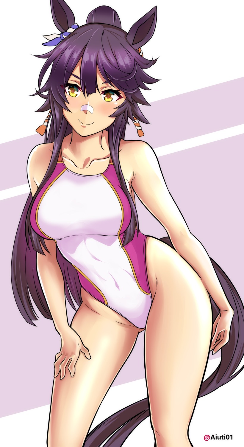 aiuti, animal_ears, bandaid, narita_brian_(umamusume), swimsuits, tail, uma_musume_pretty_derby