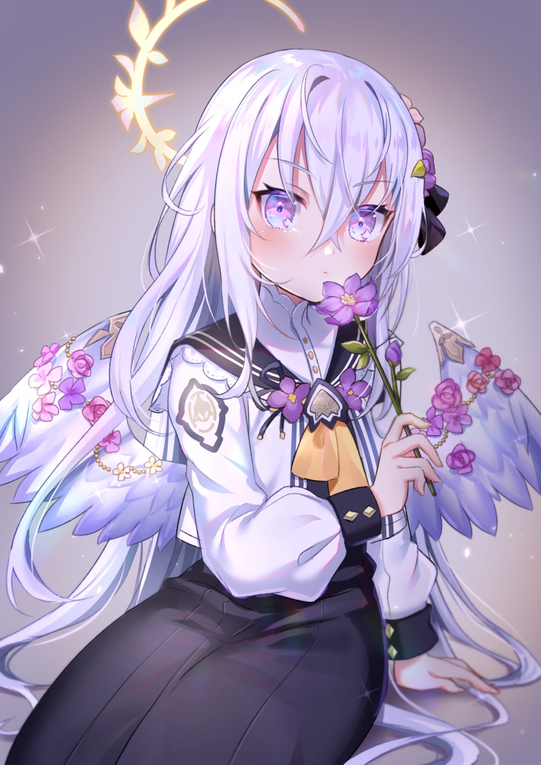angel, blue_archive, seifuku, shirasu_azusa, umishima_rinta, wings