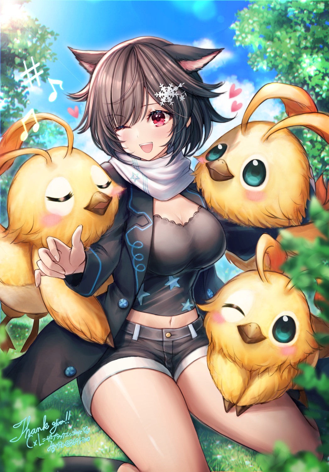animal_ears, cleavage, mirukurim, phantasy_star_online