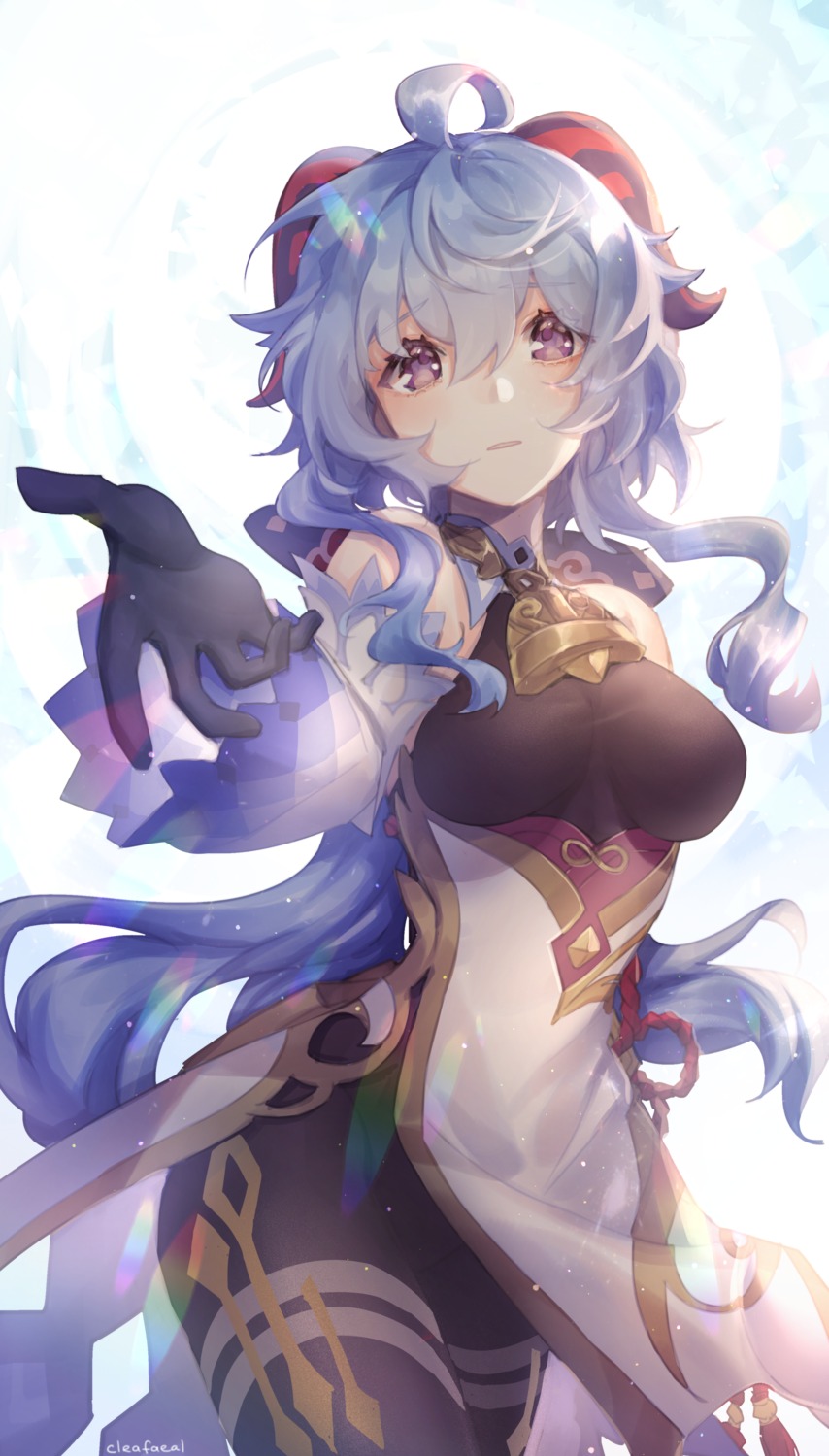 althea_jade, asian_clothes, ganyu, genshin_impact, horns, skirt_lift
