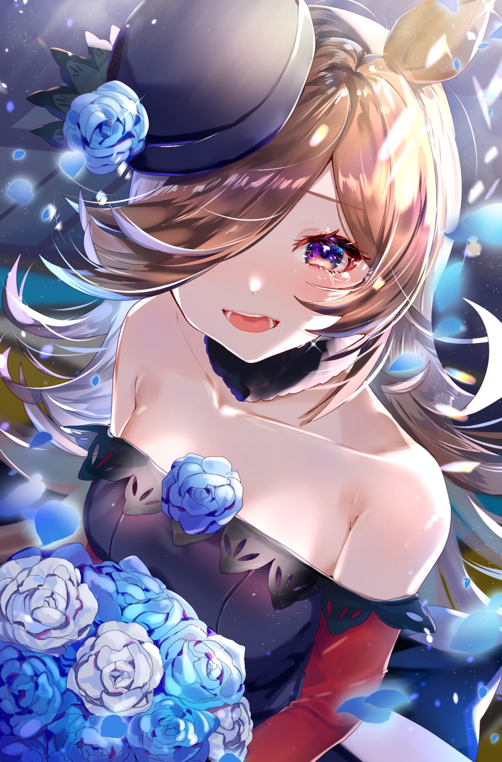animal_ears, dress, momongapoketto, no_bra, rice_shower_(umamusume), uma_musume_pretty_derby