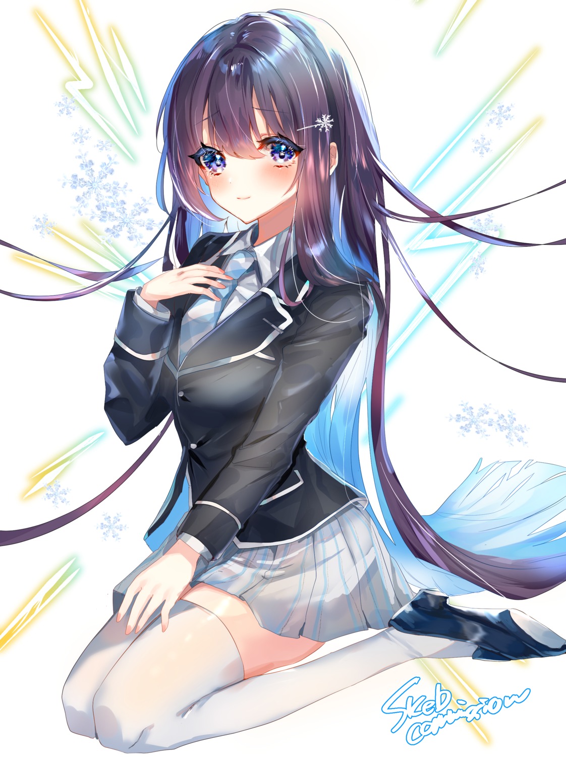 momongapoketto, seifuku, thighhighs