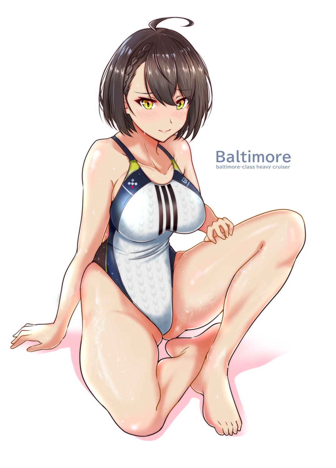 aiuti, azur_lane, baltimore_(azur_lane), feet, swimsuits, wet
