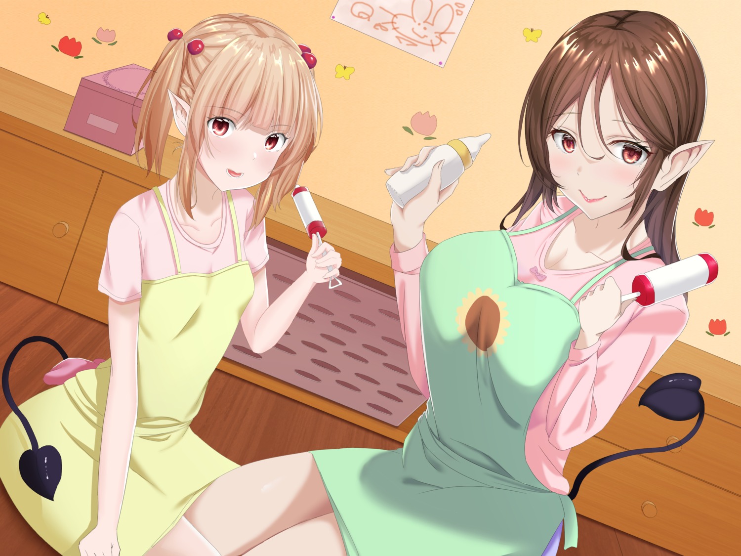 dress, nyannzou789, pointy_ears, tail