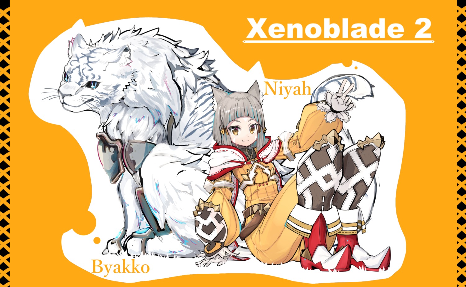 animal_ears, armor, byakko_(xenoblade_2), izayoi_cha, niyah, xenoblade_(series), xenoblade_2