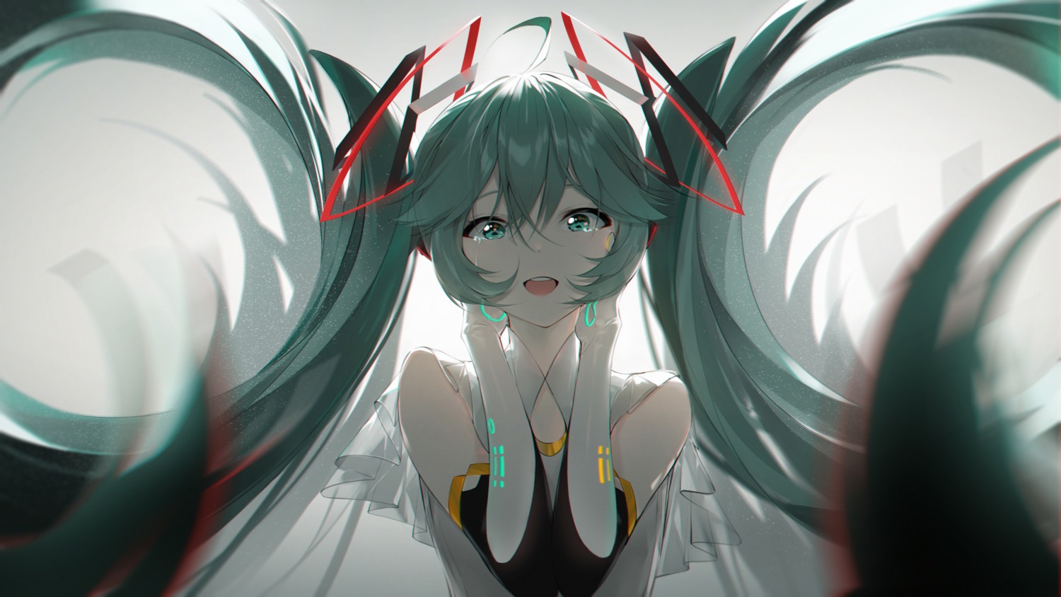 c-up, hatsune_miku, headphones, vocaloid