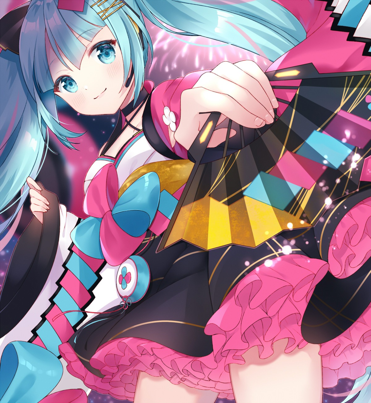 hatsune_miku, headphones, lolita_fashion, magical_mirai, vocaloid, wa_lolita, yuni_(irohasuiroiro)