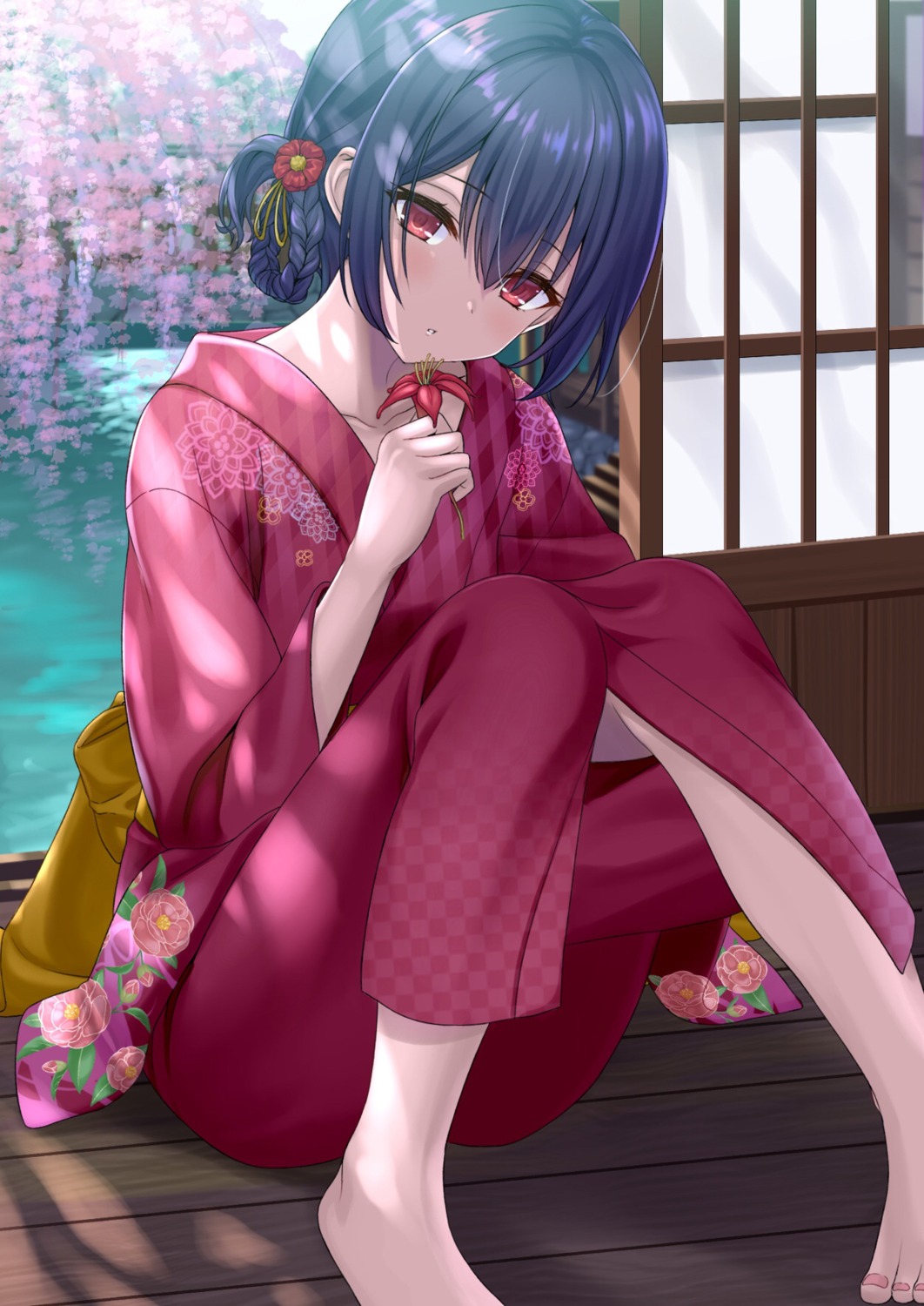 morino_rinze, sengoku_aky, skirt_lift, the_idolm@ster, the_idolm@ster_shiny_colors, yukata